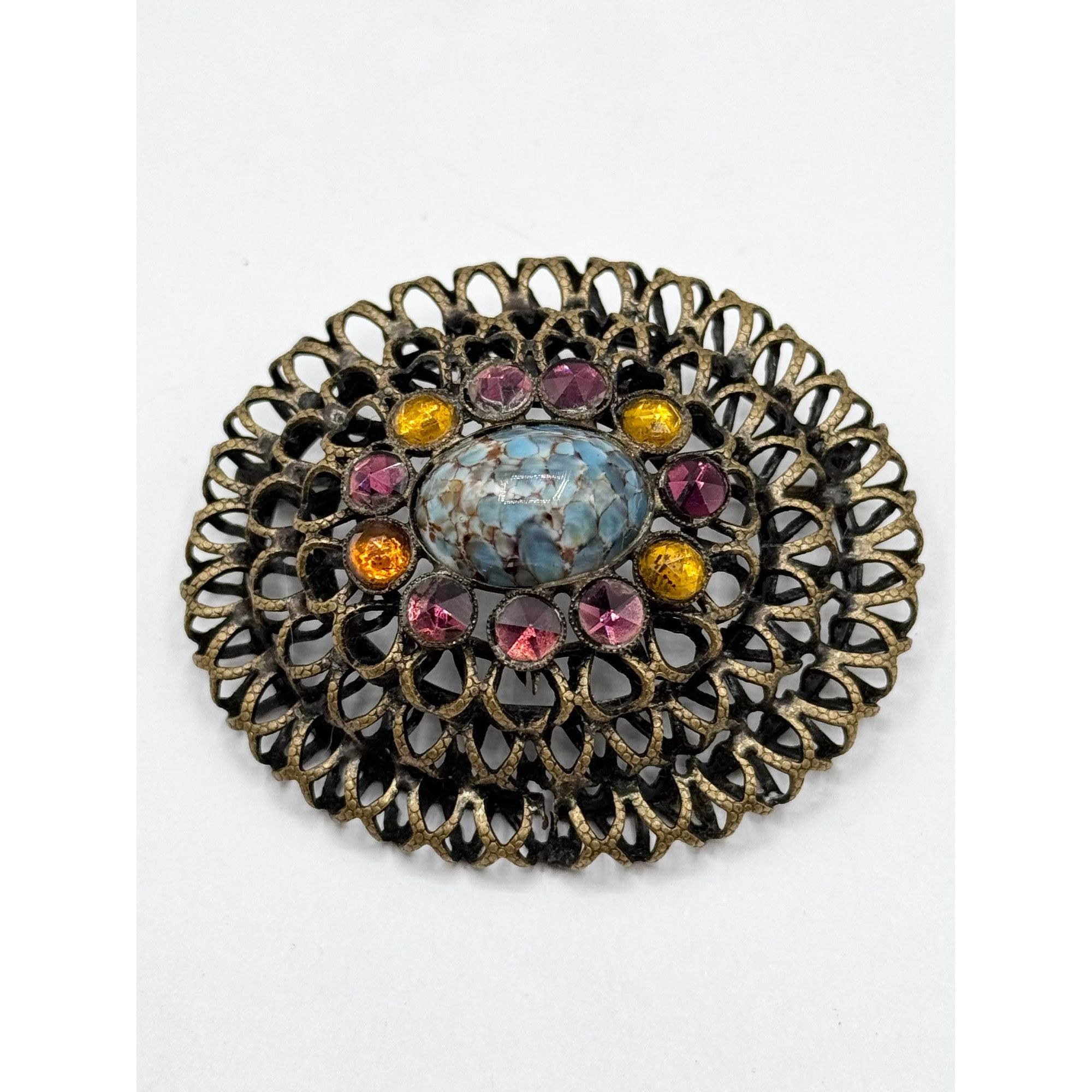 Vintage Vintage Estate Kandell & Marcus Layered Deco Brooch Pin Size ONE SIZE - 1 Thumbnail
