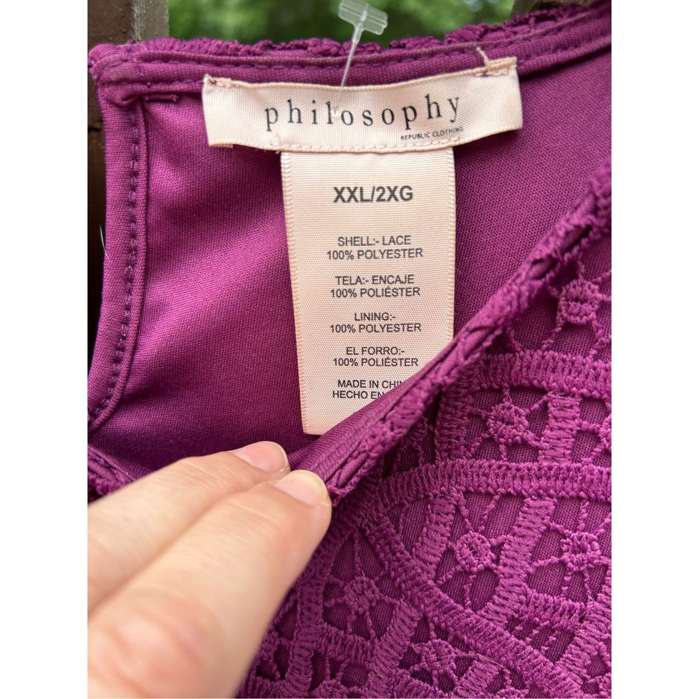 Other Plus Size womens Philosopy Crochet / Lace top. Darker Pink. Size XXL / US 16-18 / IT 52-54 - 2 Thumbnail