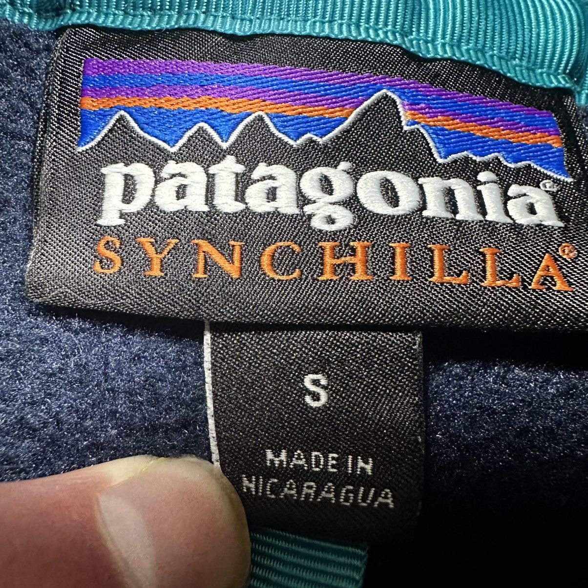 Patagonia Navy Blue and Green Patagonia Synchilla Pullover Fleece Size S / US 4 / IT 40 - 5 Thumbnail