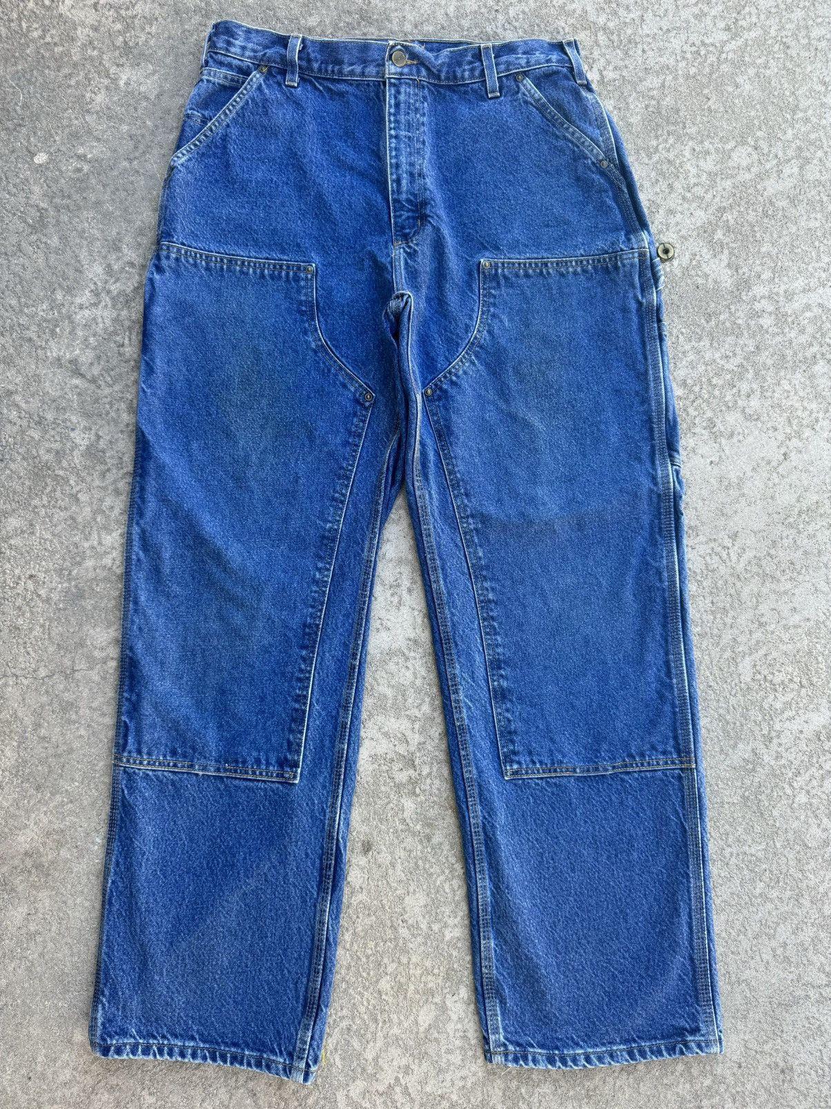 Carhartt × Vintage Carhartt B73 Double Knee Carpenter Pant Big Logo Size US 33 - 1 Thumbnail