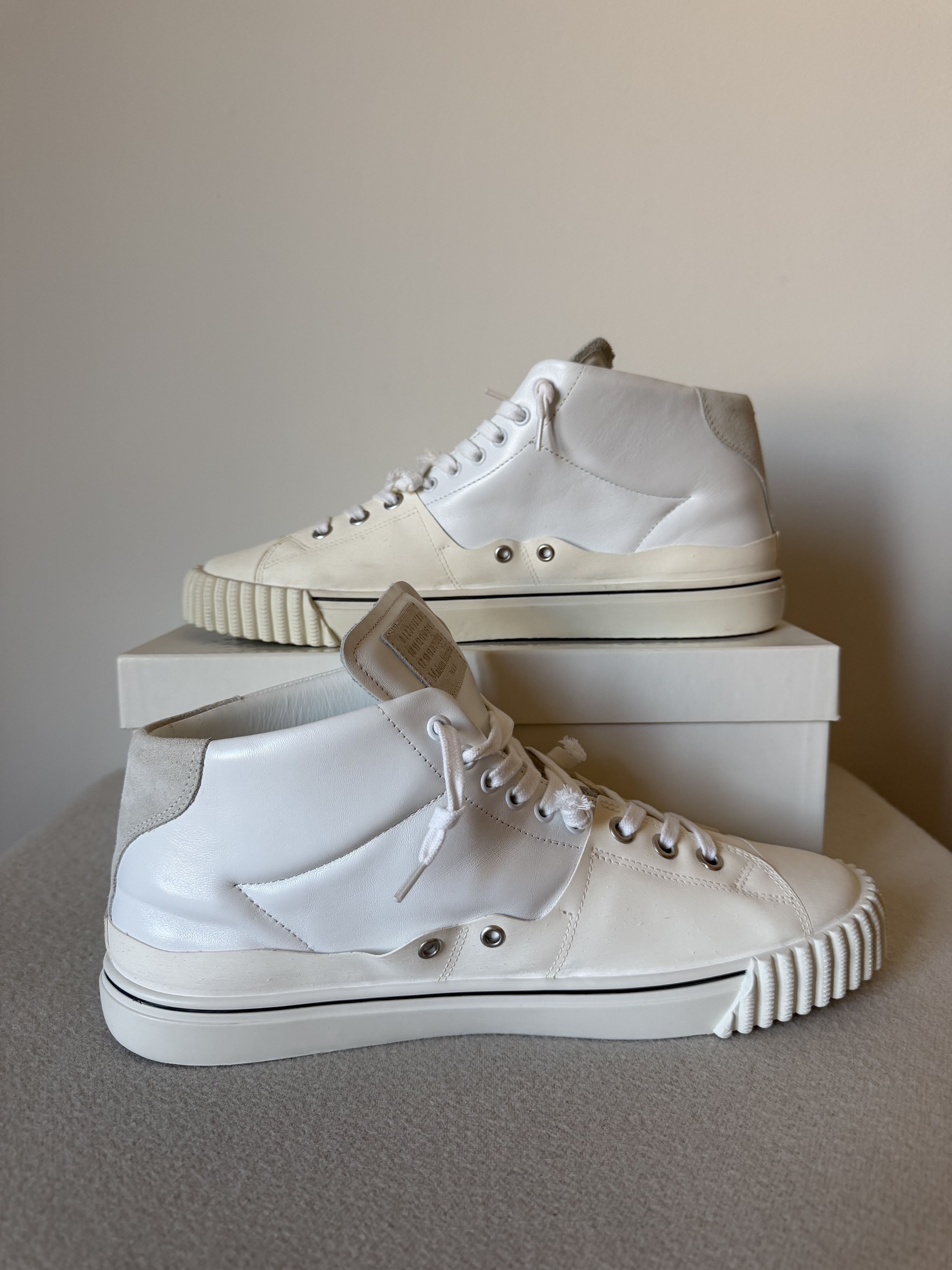 Maison Margiela Maison Margiela Evolution Sneakers in White Leather Size US 13 / EU 46 - 3 Thumbnail