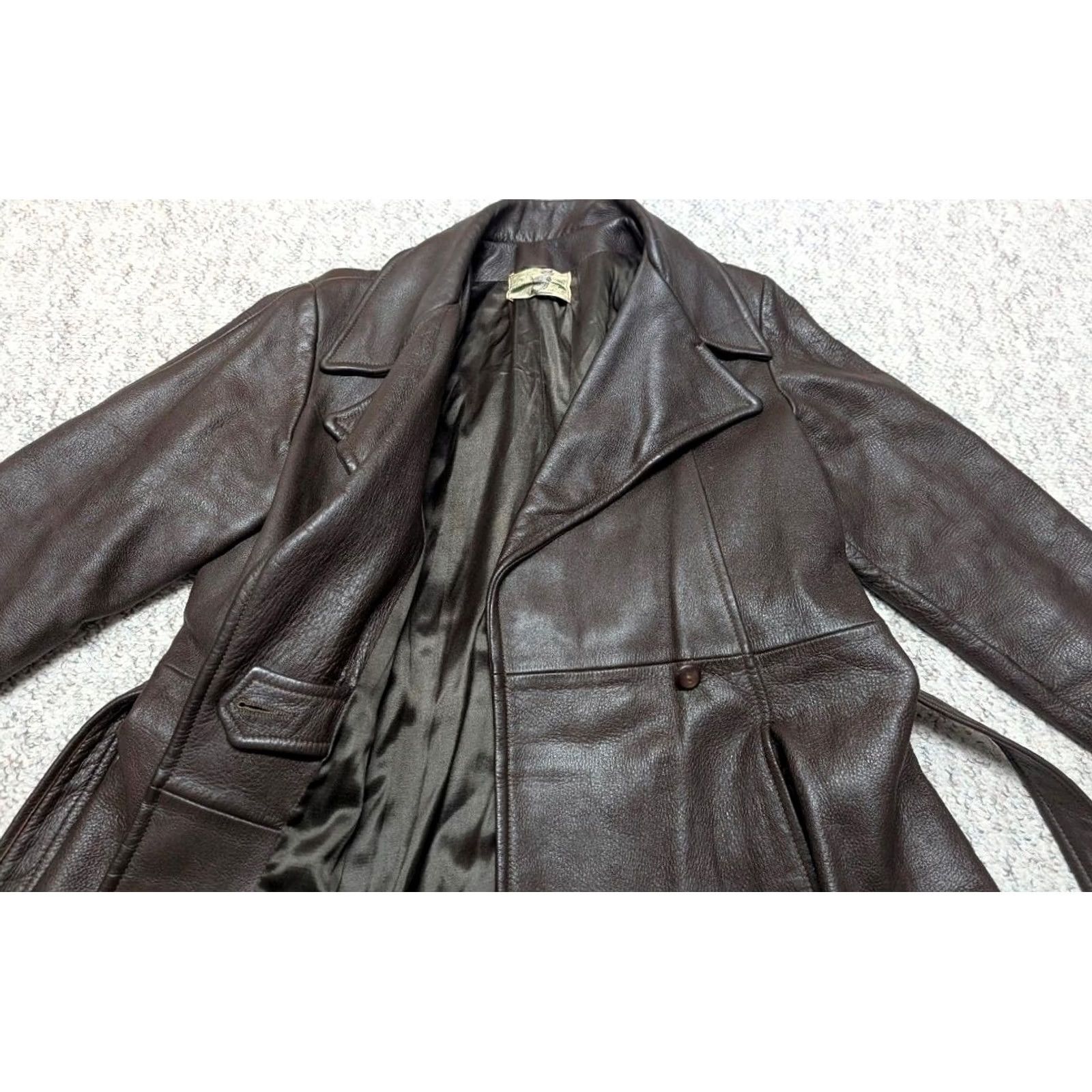 Doublet VINTAGE deerskin coat jacket 36-38 XS brown deerskin leather blazer belt double breasted Size 34R - 6 Thumbnail