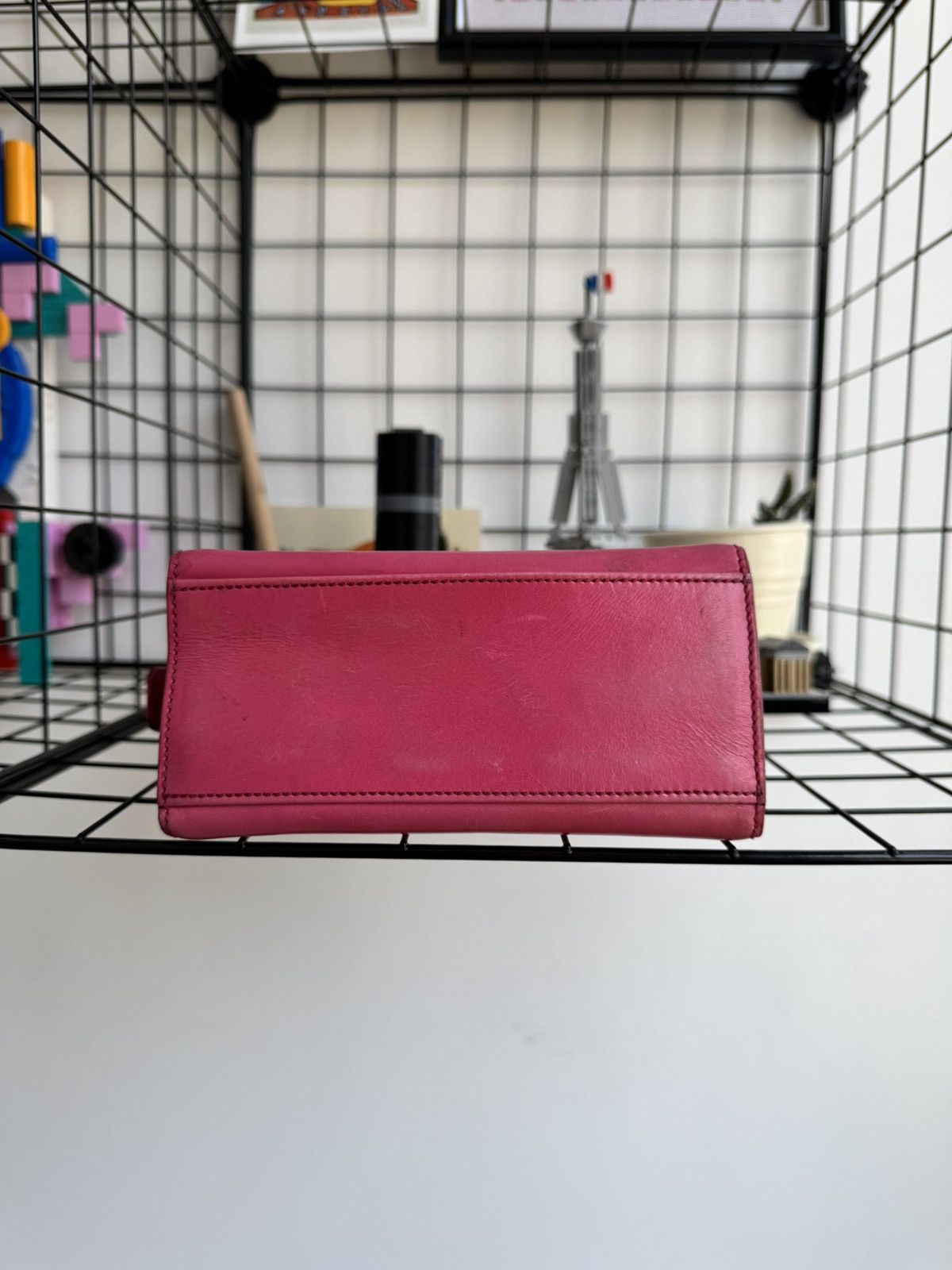 Celine Vintage Celine Triomphe Pink Leather Handbag Size ONE SIZE - 7 Thumbnail