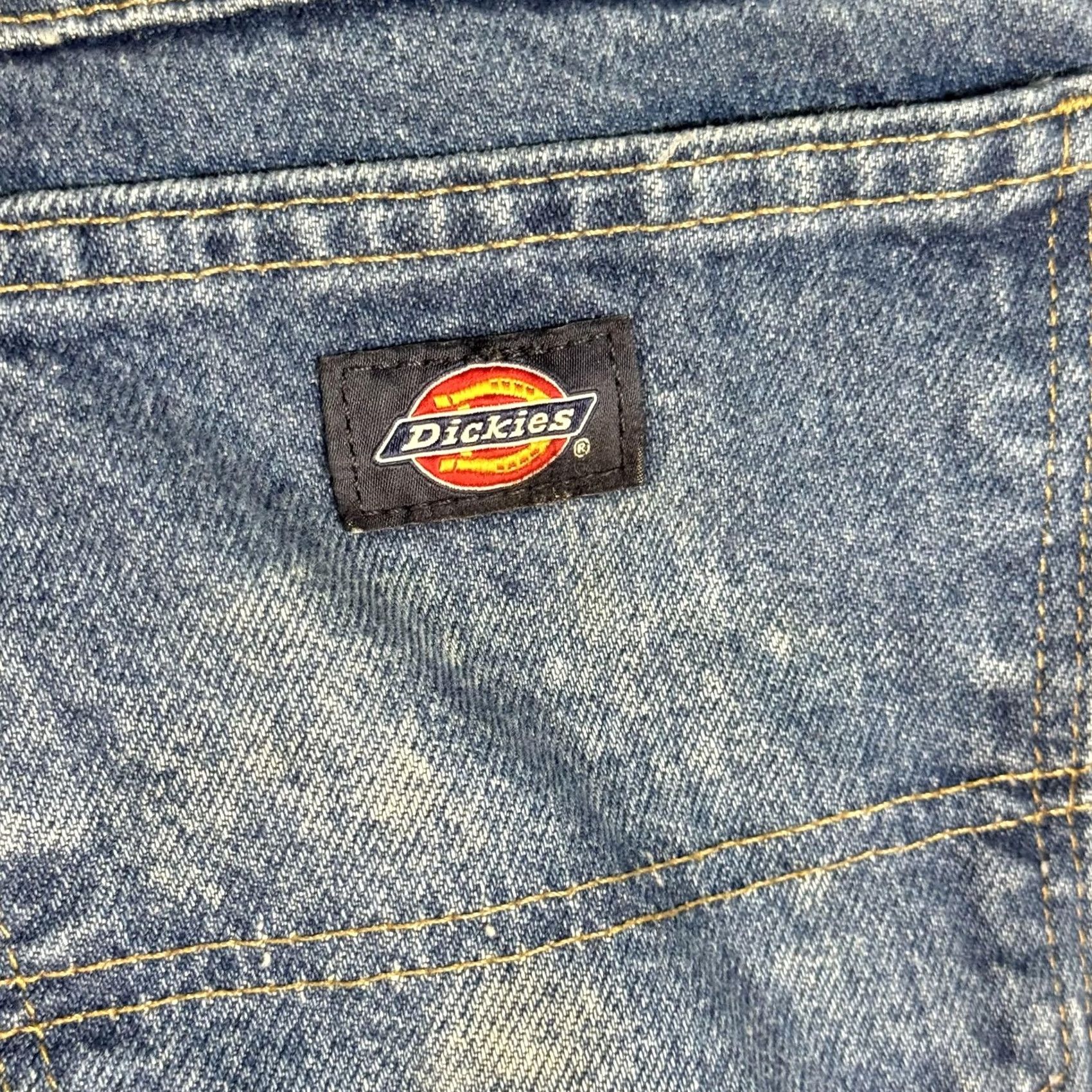 Dickies VINTAGE Dickies Jeans Mens 32x32 Blue Denim Straight Fit Workwear Faded Distressed Pants Size US 32 / EU 48 - 4 Thumbnail