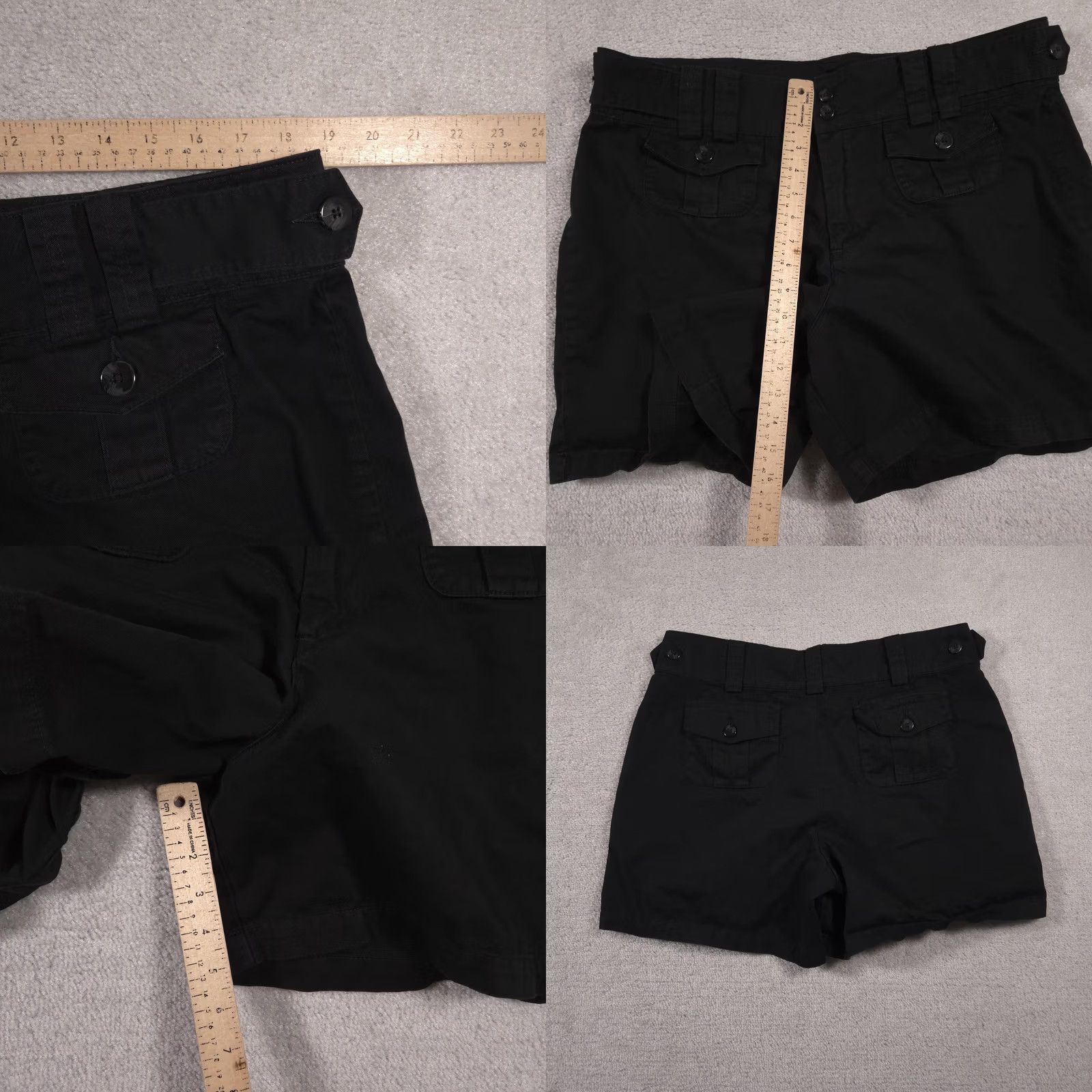 Lee Riders Casuals Shorts Womens 18 Black Cotton Button Tab Flap Pockets Casual Size 40" / US 18 - 8 Thumbnail