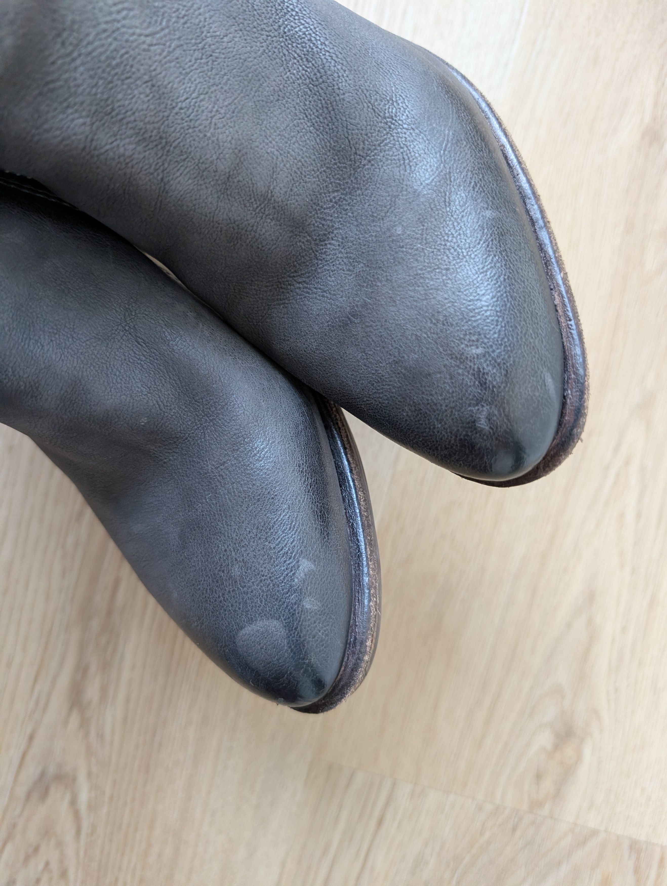 A.S.98 A.S.98 Grey Leather Avant Garde Zip Buckle Ankle Boots Size US 6 / IT 36 - 5 Thumbnail