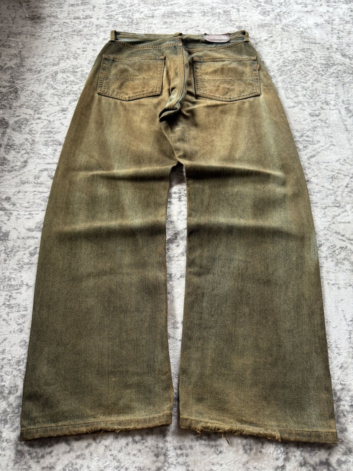 Edwin Edwin 505 OG Type 1 Mud Wash Distressed Selvedge Baggy Jeans Size US 29 - 4 Thumbnail