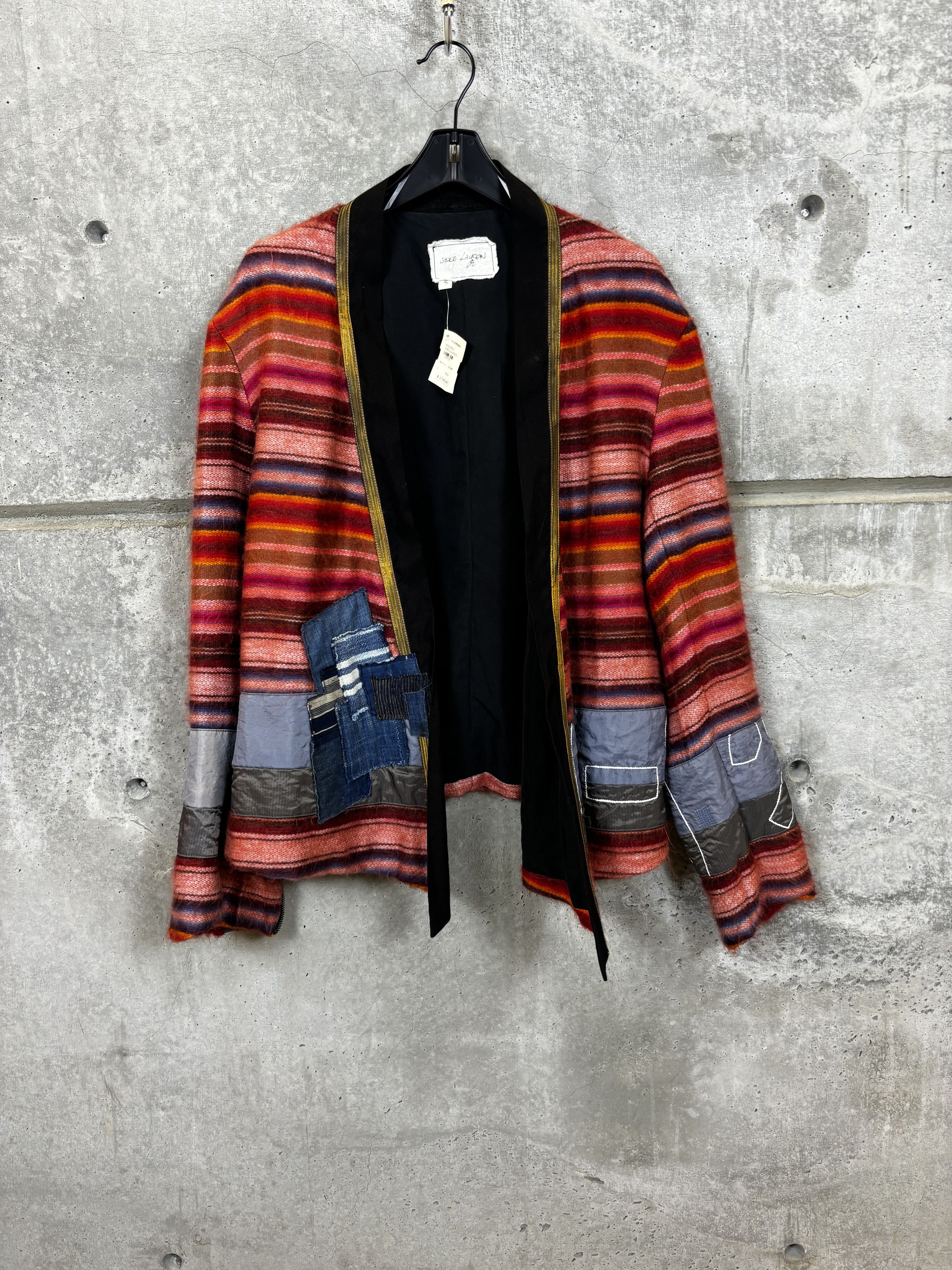$2.8K GREG LAUREN ALPCA SILK KIMONO PATCHWORK JACKET