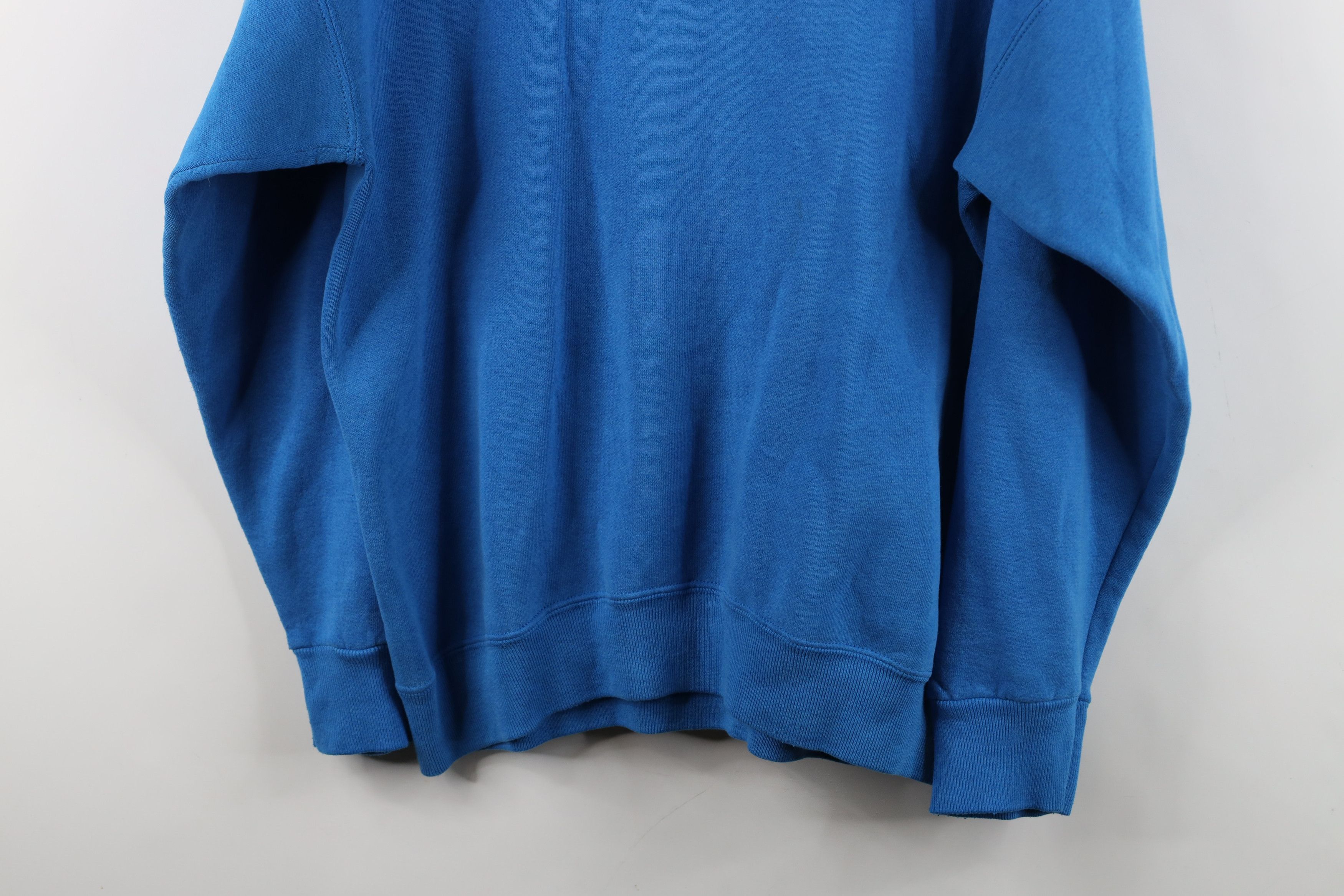 Vintage Vintage 90s Streetwear Blank Heavy Crewneck Sweatshirt Blue Size XL / US 12-14 / IT 48-50 - 13 Thumbnail