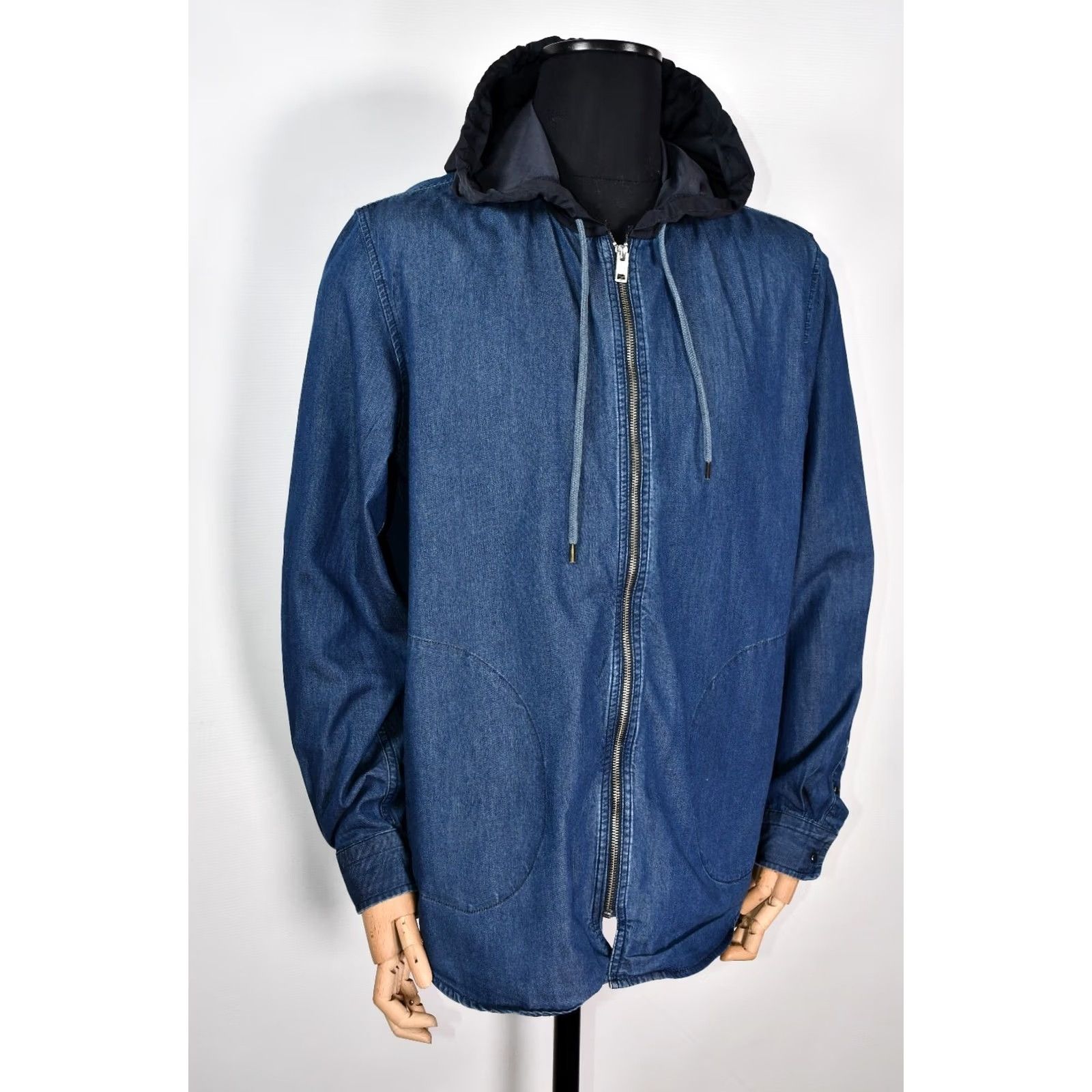 Diesel Diesel Hooded Shirt Jacket Denim Blue 2XL Mens Hoodie Jacket Shirt 2XL Denim Blue Dieselshirt Jacket Mens Size US XXL / EU 58 / 5 - 5 Thumbnail