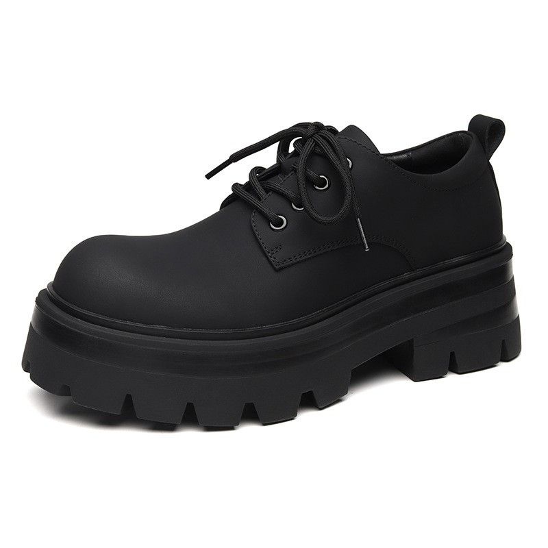 Black Chunky Leather Boots