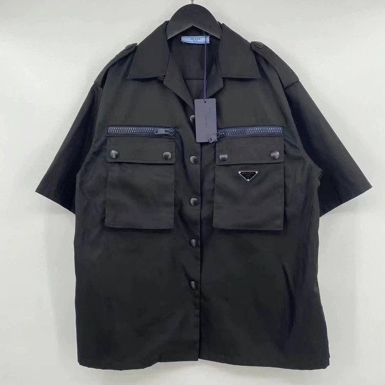 Prada Prada Black Zip Pocket Short Sleeve Shirt Size US S / EU 44-46 / 1 - 1 Thumbnail