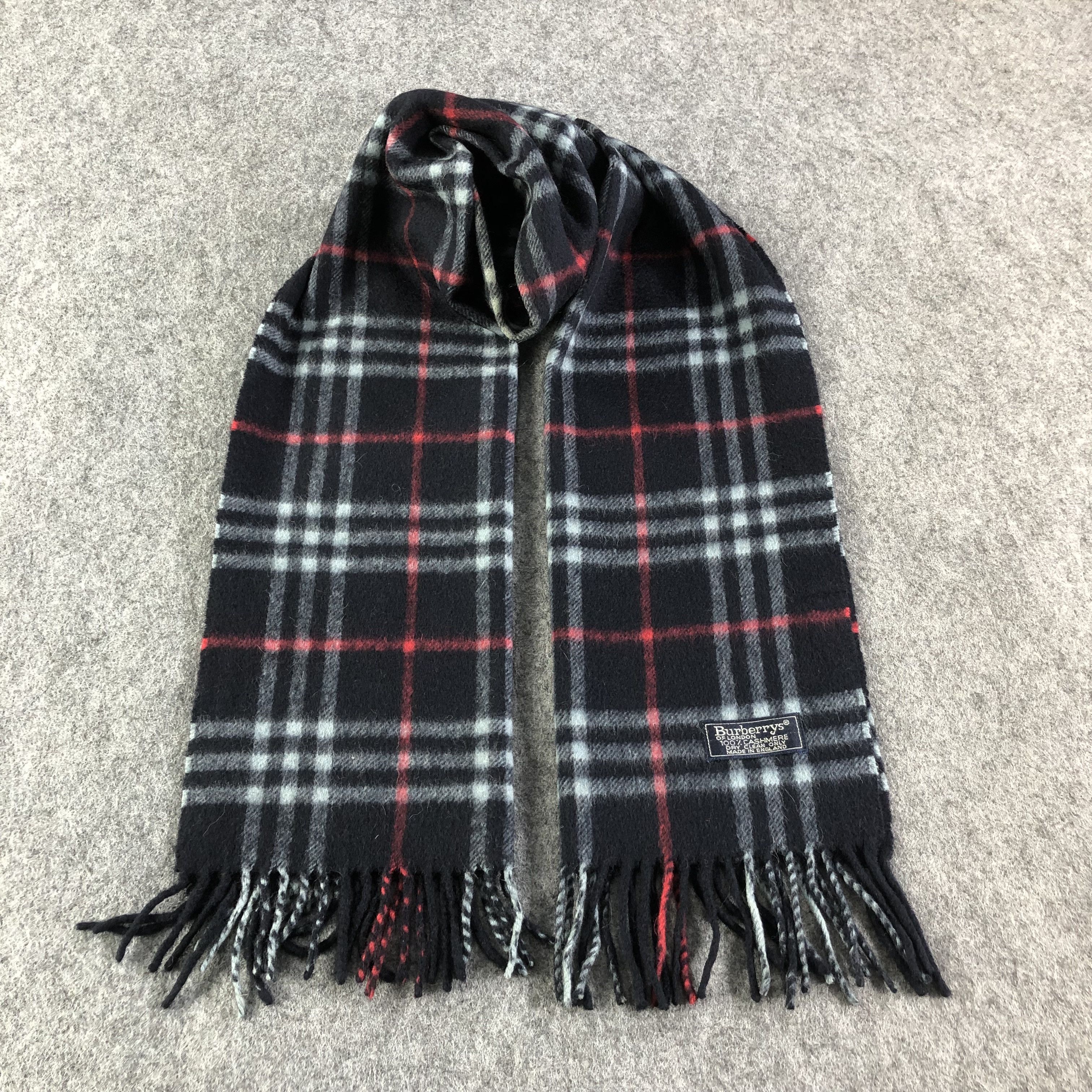 Burberry × Vintage Burberry Nova Check Scarf/Muffler/Cashmere