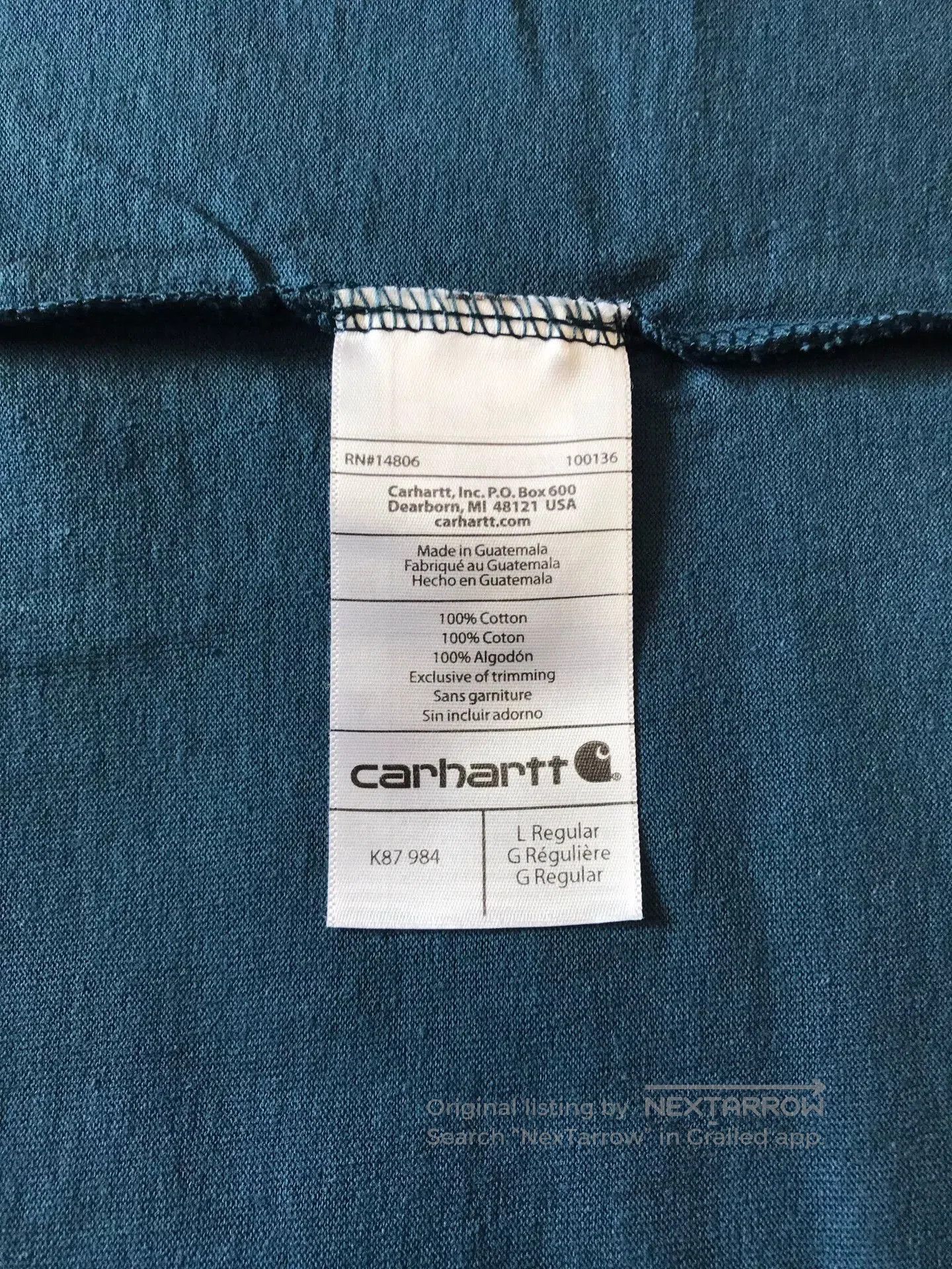 Carhartt Carhartt K87 984 Short Sleeve T. Size US L / EU 52-54 / 3 - 8 Thumbnail