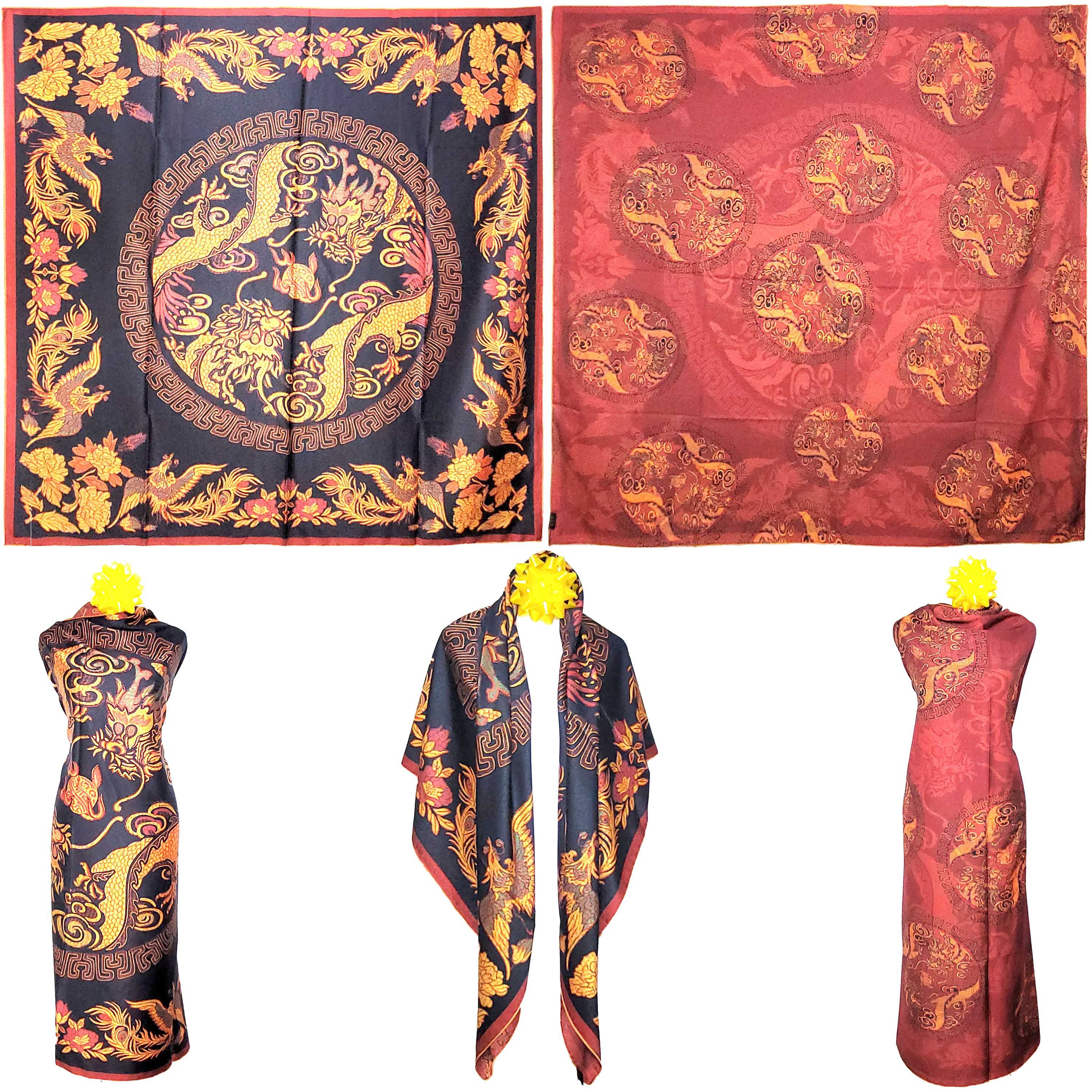 Other NWT Double Sided Silk Scarf 52"x52" Large Square Wrap 3242 Size ONE SIZE - 1 Thumbnail