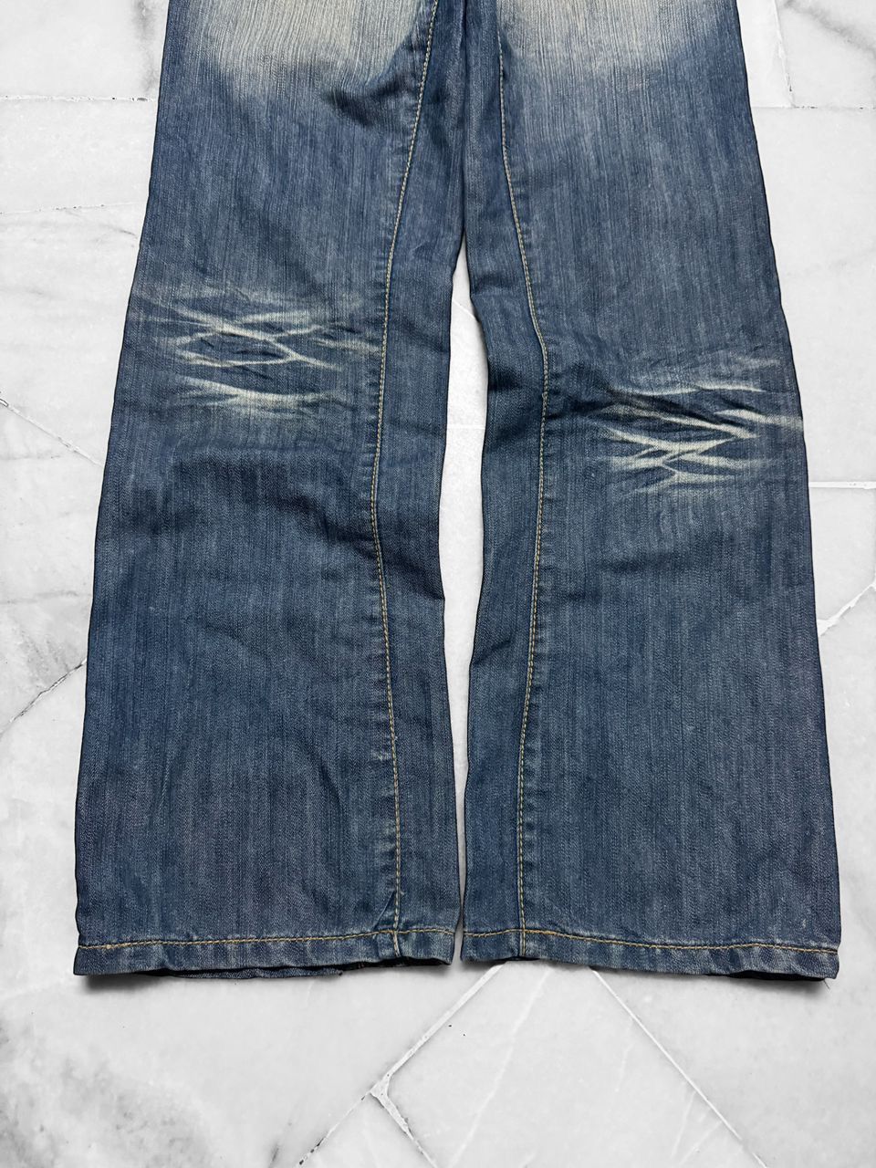 Tornado Mart Vintage 2000s Japanese Baggy Flare Whisker Jean . Size US 31 - 10 Thumbnail