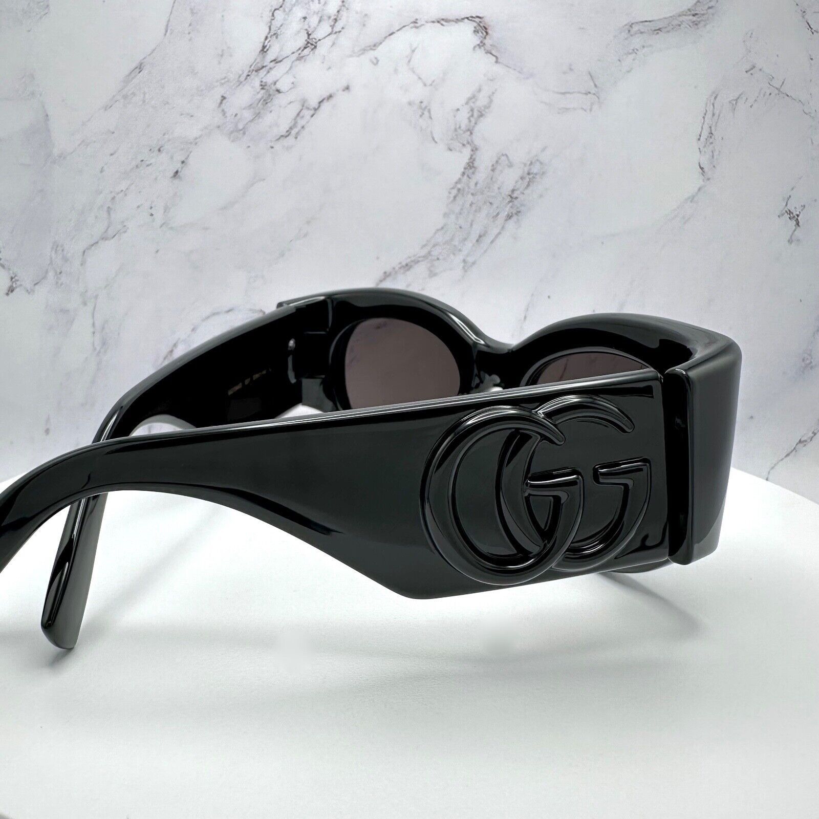 Gucci New GUCCI Sunglasses Black 3D GG Logo Wrap Triple Black Size ONE SIZE - 17 Thumbnail