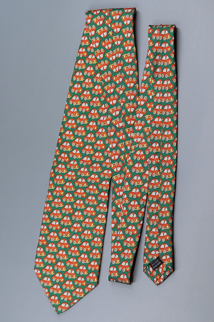 Nazareno Gabrielli Vintage Nazareno Gabrielli Tie with Red Cars on Green Size ONE SIZE - 5 Thumbnail