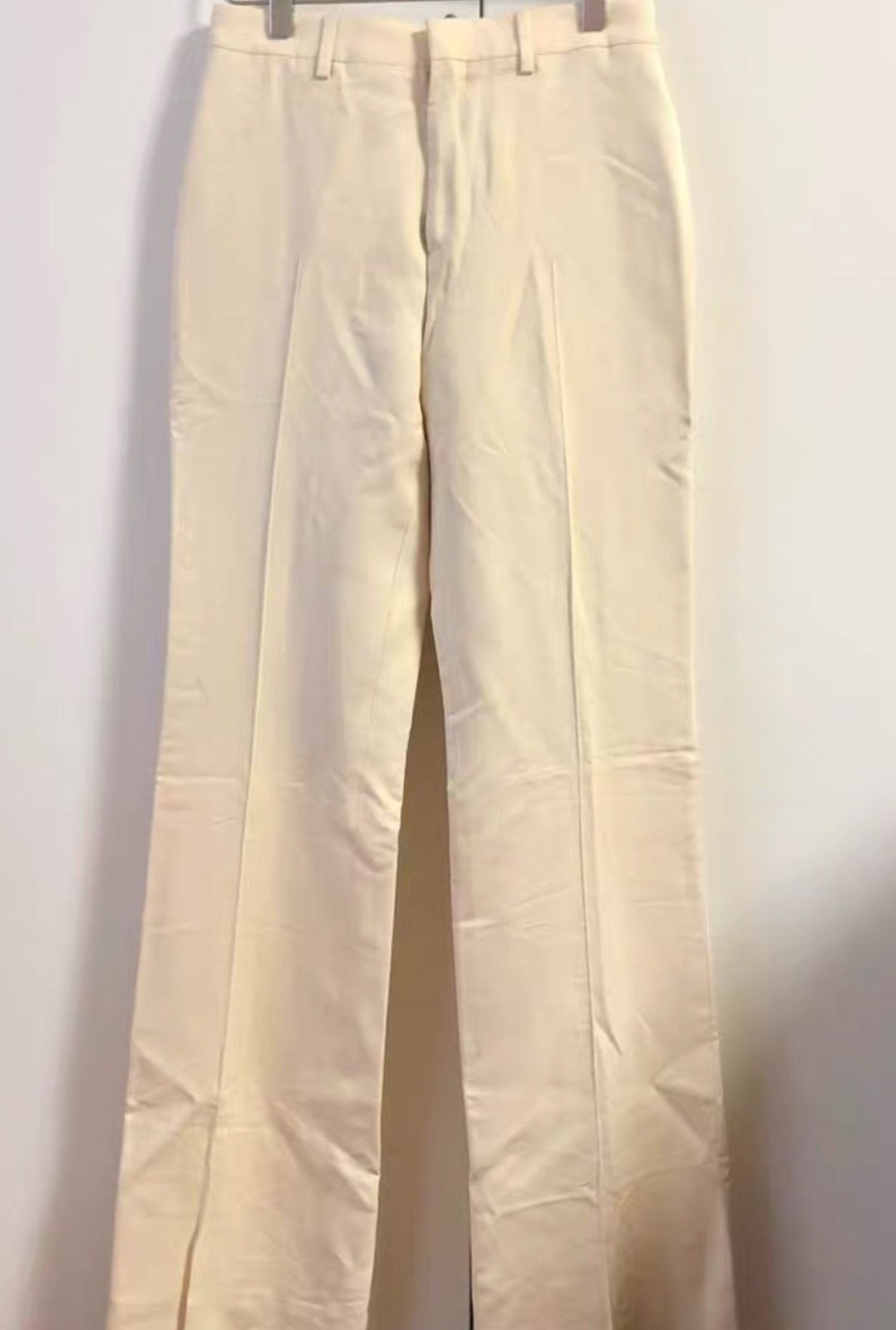 Celine Celine 2021SS Beige Mulberry Silk Panama Flare Pants Size 36" / US 14 / IT 50 - 1 Thumbnail