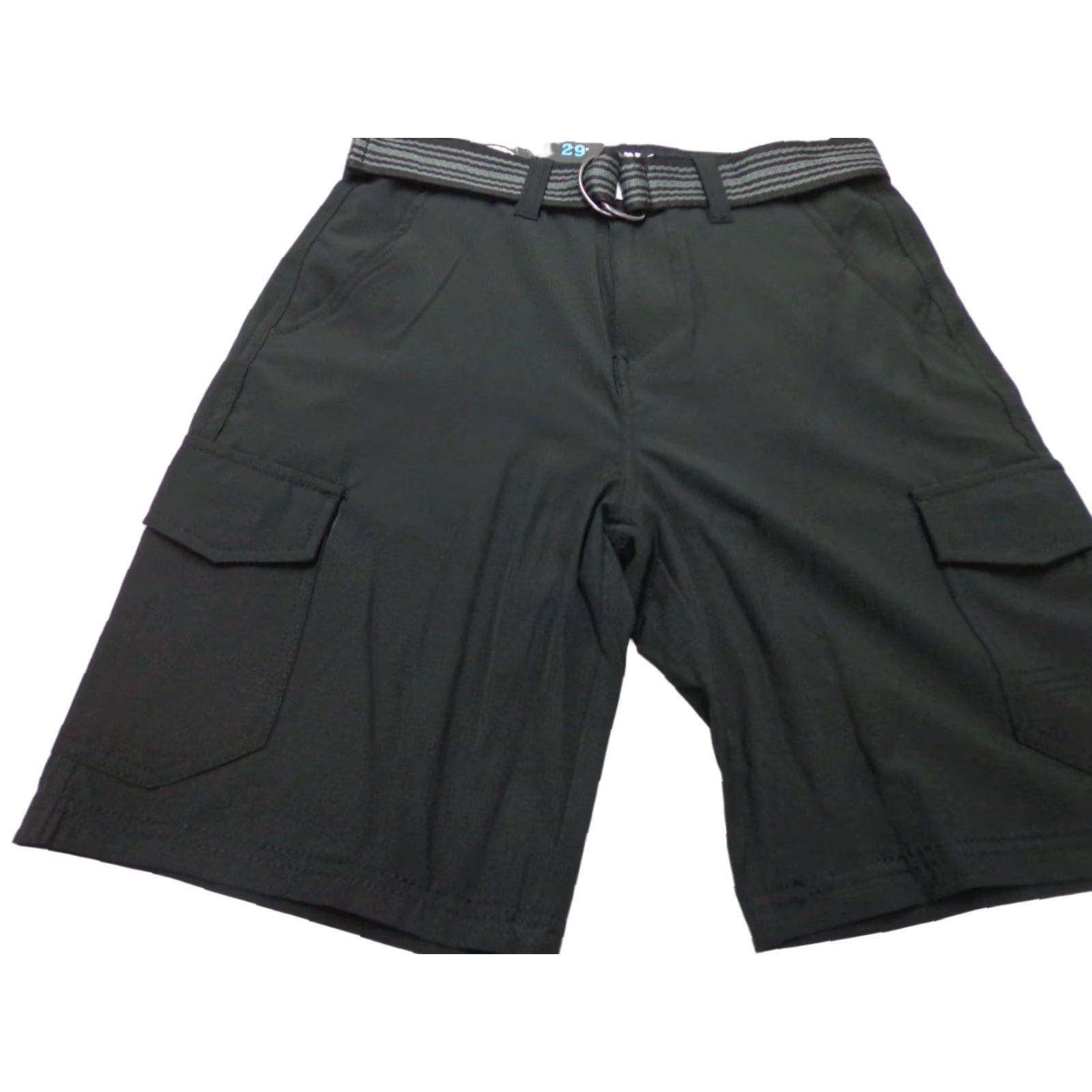 Vintage Iron Co. Warder Stretch Tech Belted Cargo Shorts Black 29 NEW Size US 29 - 1 Thumbnail