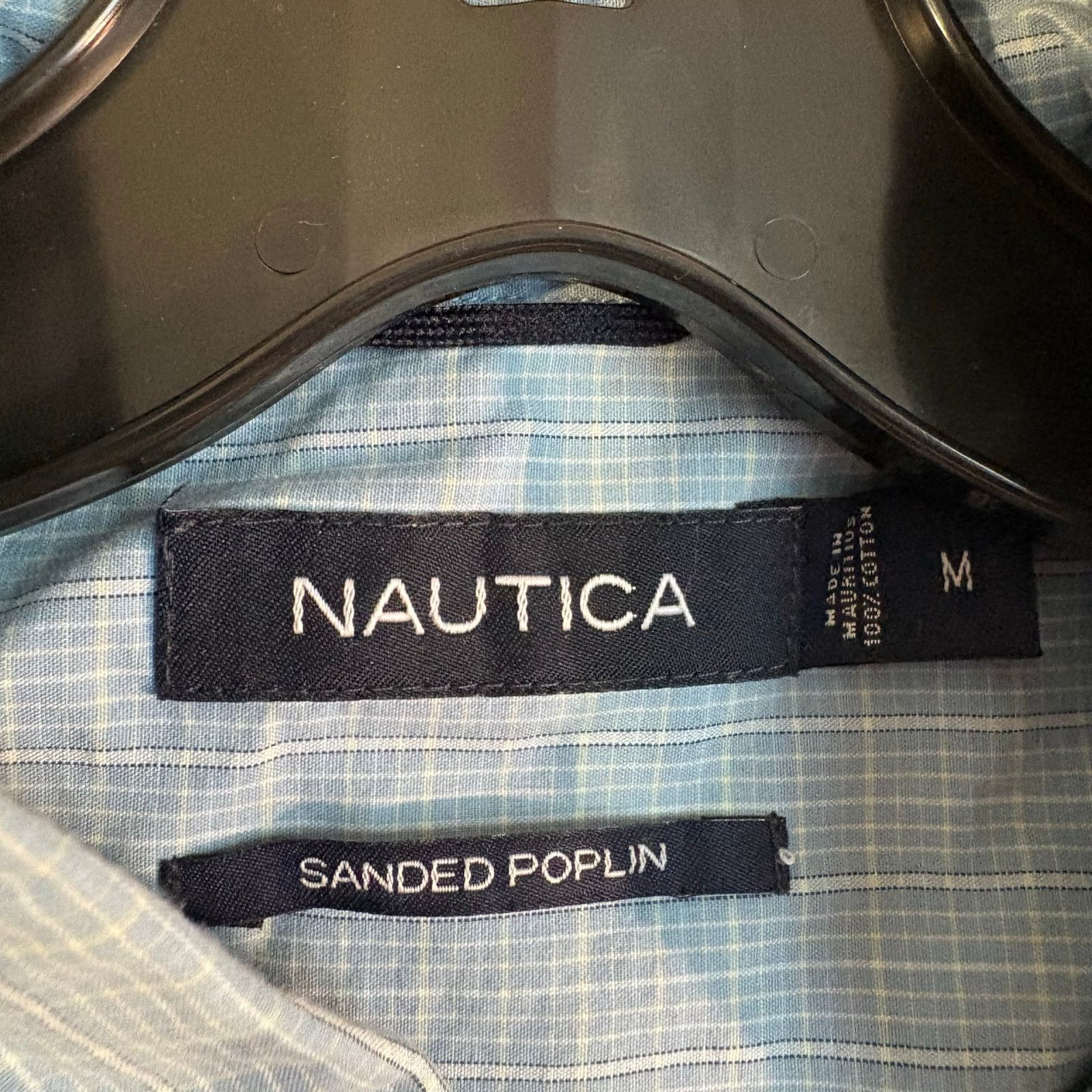 Nautica Nautica Sanded Poplin Blue Gingham Button Up Short Sleeve Size US M / EU 48-50 / 2 - 3 Thumbnail