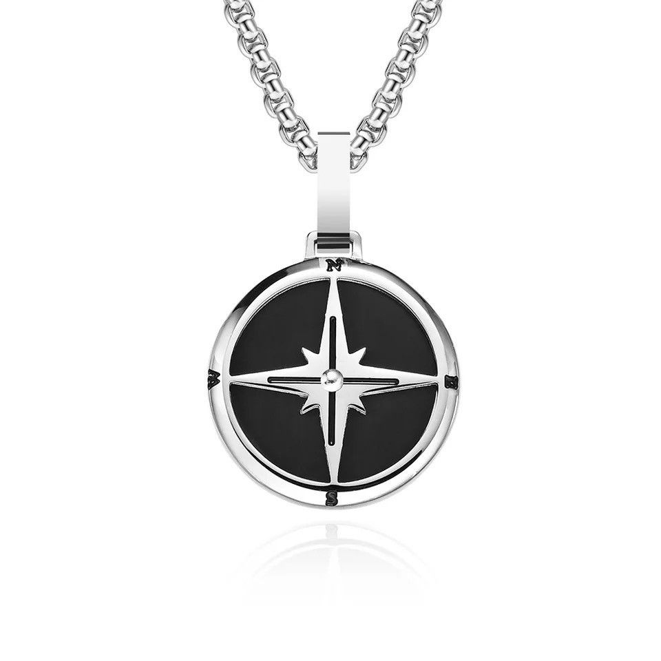 Jewelry × Vintage Compass Stainless Steel Chain Necklace Size ONE SIZE - 4 Thumbnail