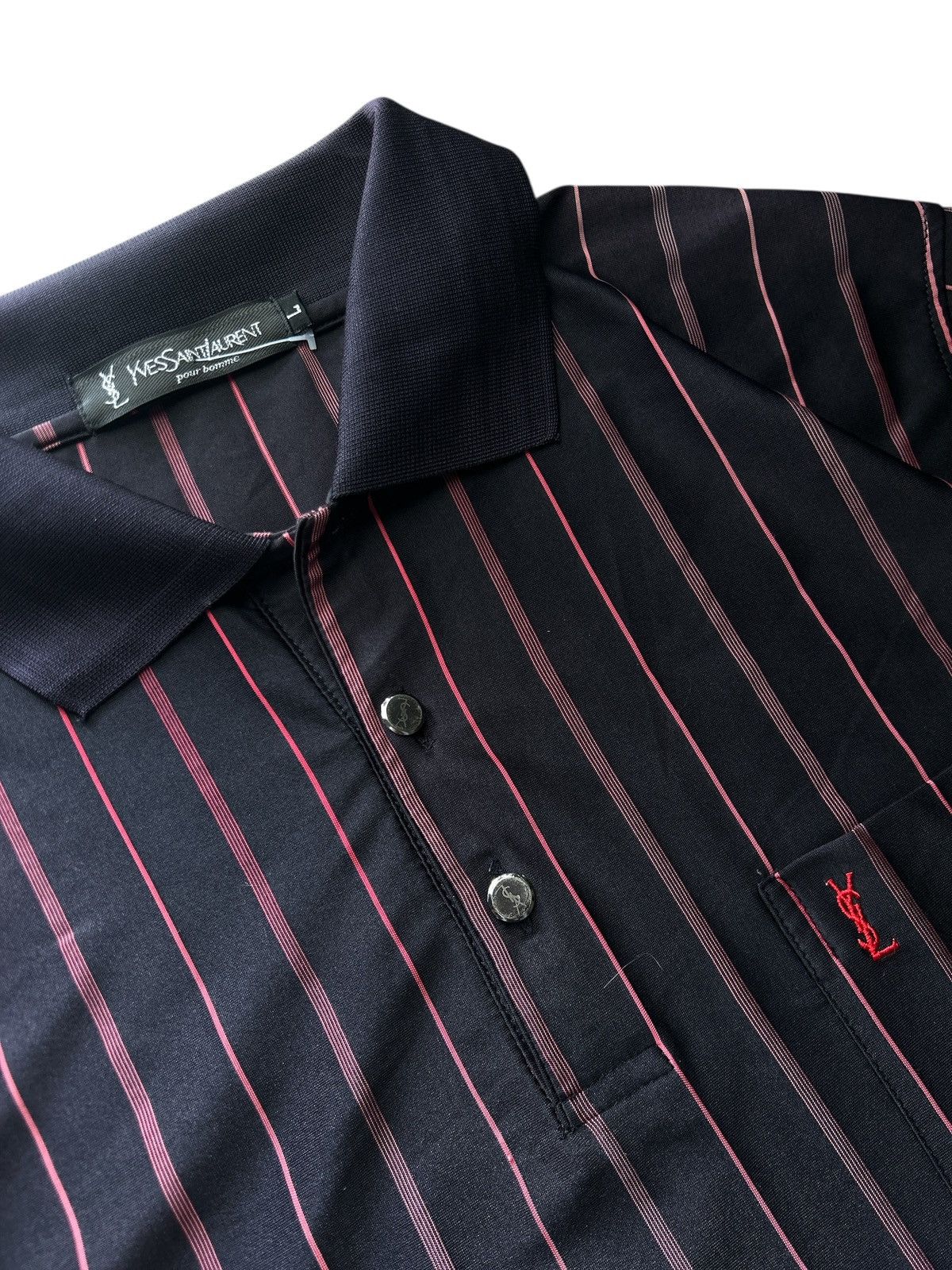 Yves Saint Laurent Vintage Yves Saint Laurent Pour Homme Striped Polo Shirt Size US L / EU 52-54 / 3 - 4 Thumbnail