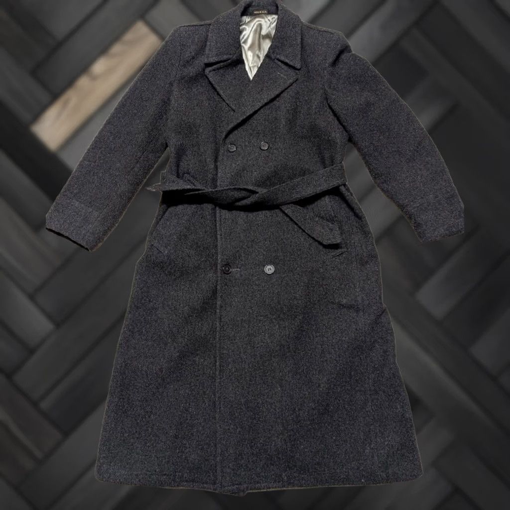 Doublet VINTAGE Stratojac OVERCOAT Wool Double Breasted Black Belted Long Coat Mens M Black 40 in Wool Coat Double Breasted Belted Thick Wool 40 Chest Mens Size US M / EU 48-50 / 2 - 1 Thumbnail