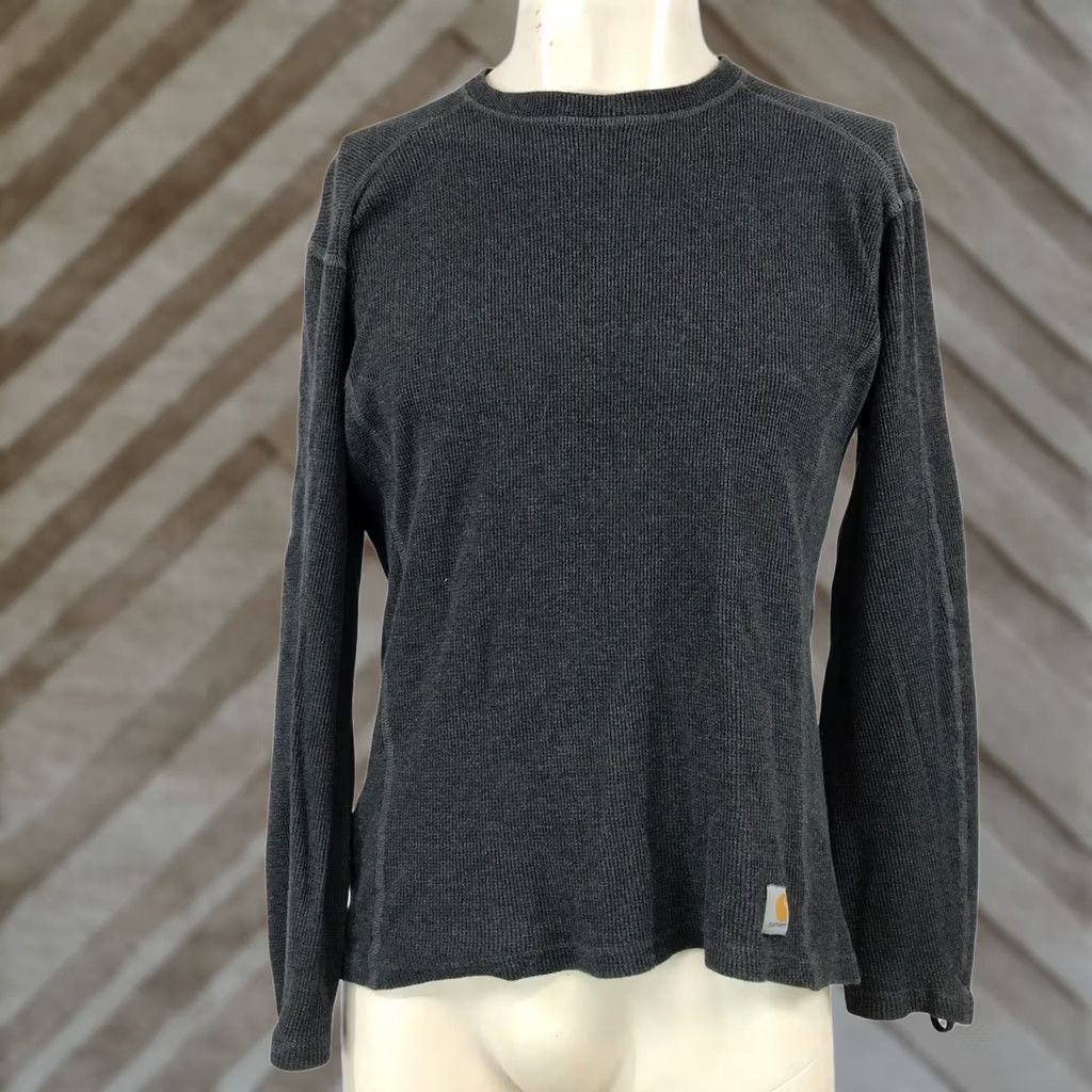 Carhartt Carhartt Mens Medium Gray Crew Neck Ribbed 100% Cotton Long Sleeve Shirt Size US M / EU 48-50 / 2 - 1 Thumbnail