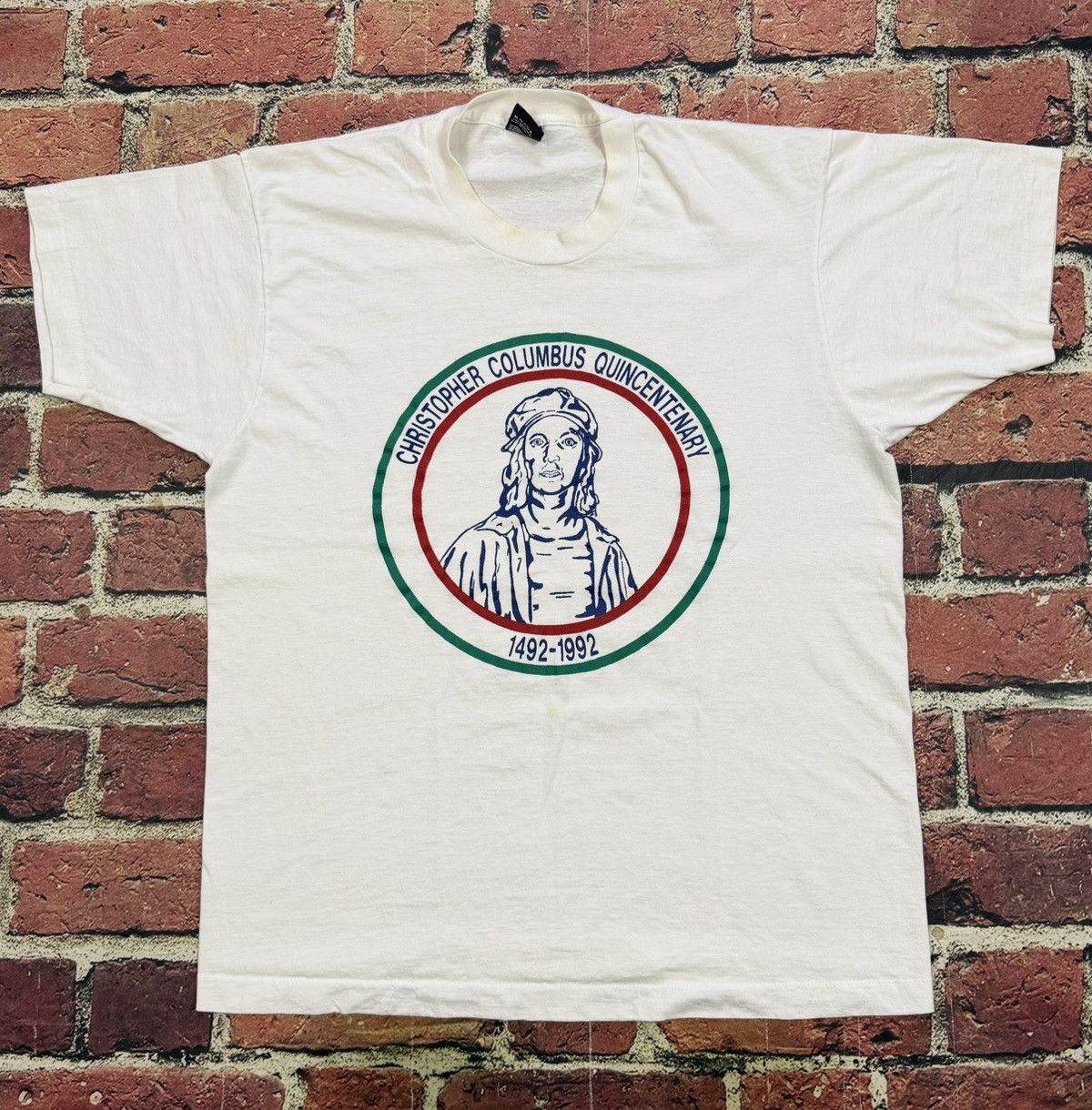Vintage Vintage 1992 Christopher Columbus T Shirt Quincentenary Size US XL / EU 56 / 4 - 1 Thumbnail