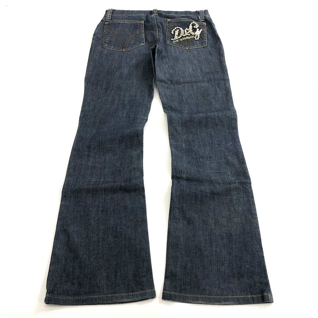Designer × Dolce & Gabbana × Vintage Vintage Dolce & Gabbana Studded Boot Cut Flared Jeans Size US 27 - 1 Thumbnail