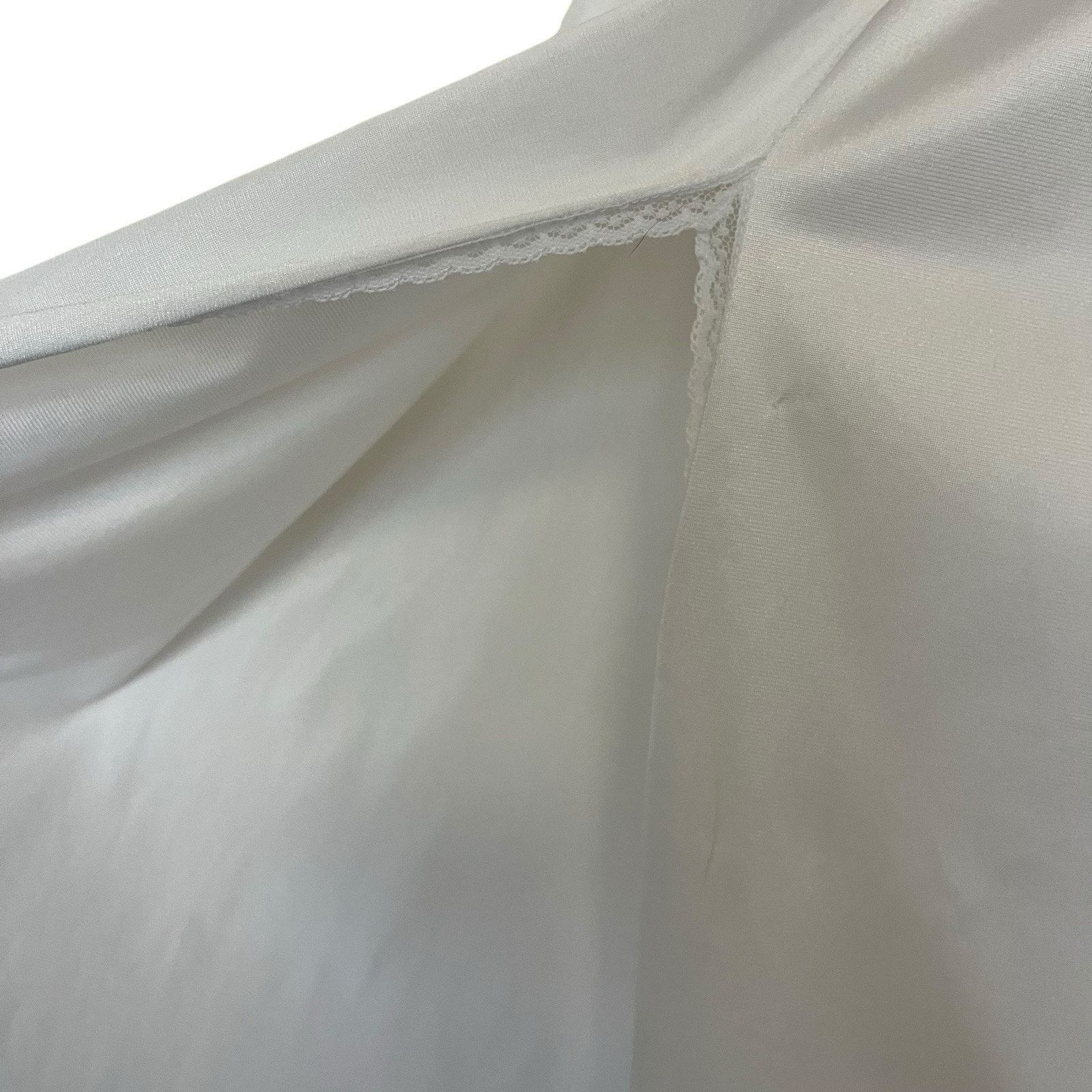 Vintage Vanity Fair | Vintage White Skirt Long Slip Slit Lace 27” Size ONE SIZE - 6 Thumbnail