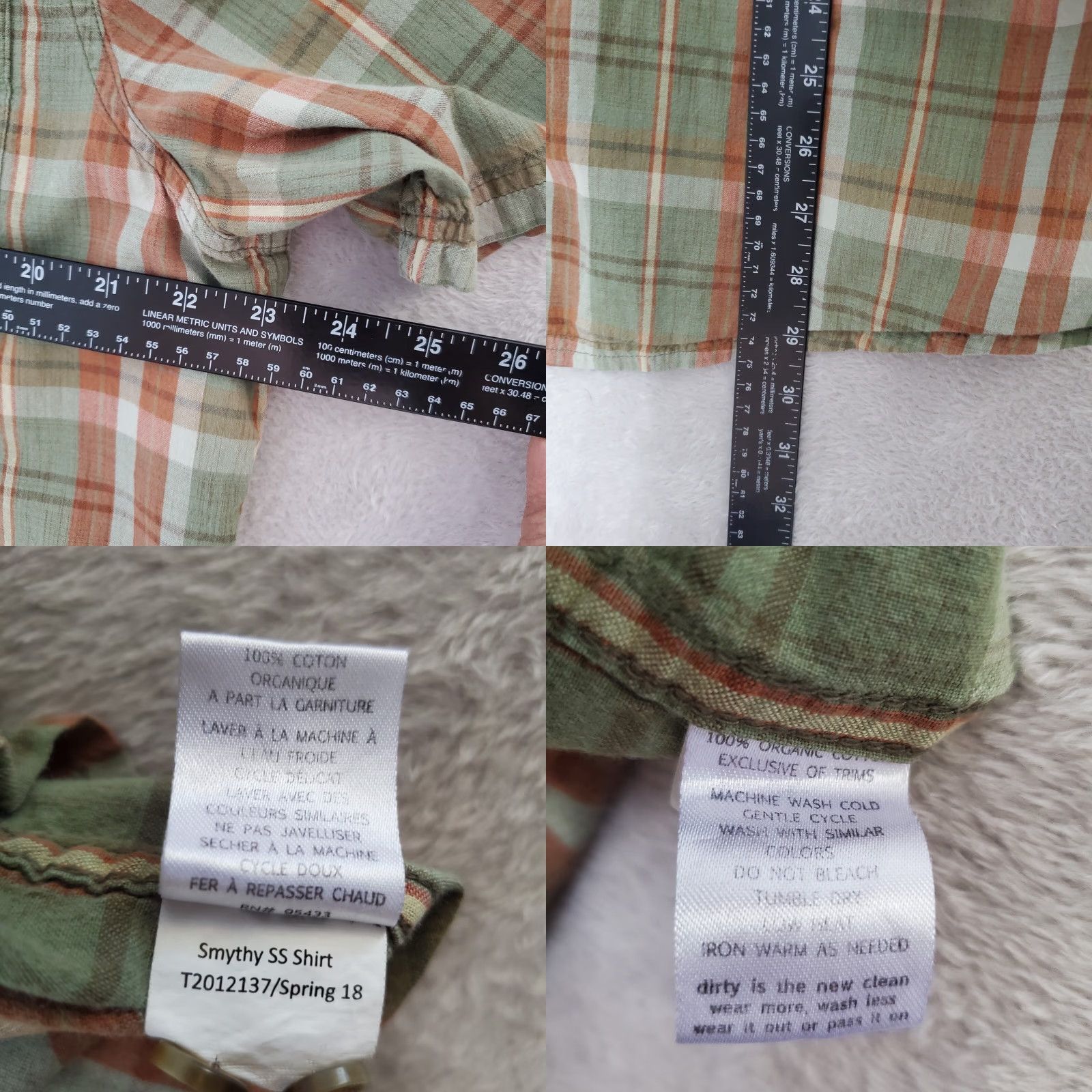 Toad&Co Toad & Co Shirt Men XL Green Orange Plaid Cotton Smythy Short Sleeve Button Down Size US XL / EU 56 / 4 - 8 Thumbnail