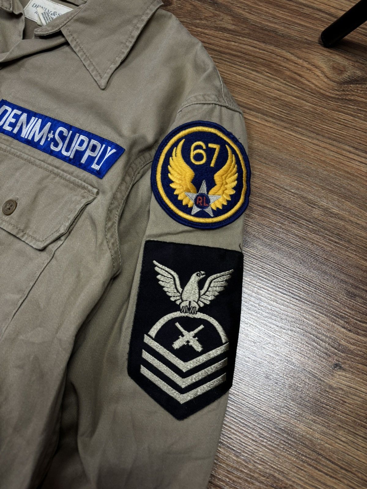 Denim & Supply Ralph Lauren Vintage Ralph Lauren Denim & Supply Patched Military Shirt Size US S / EU 44-46 / 1 - 3 Thumbnail