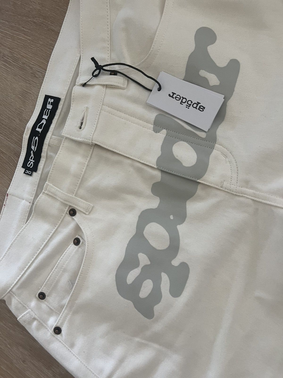 Sp5der SP5DER V3 LOGO WHITE DENIM SHORT Size US 30 / EU 46 - 2 Thumbnail