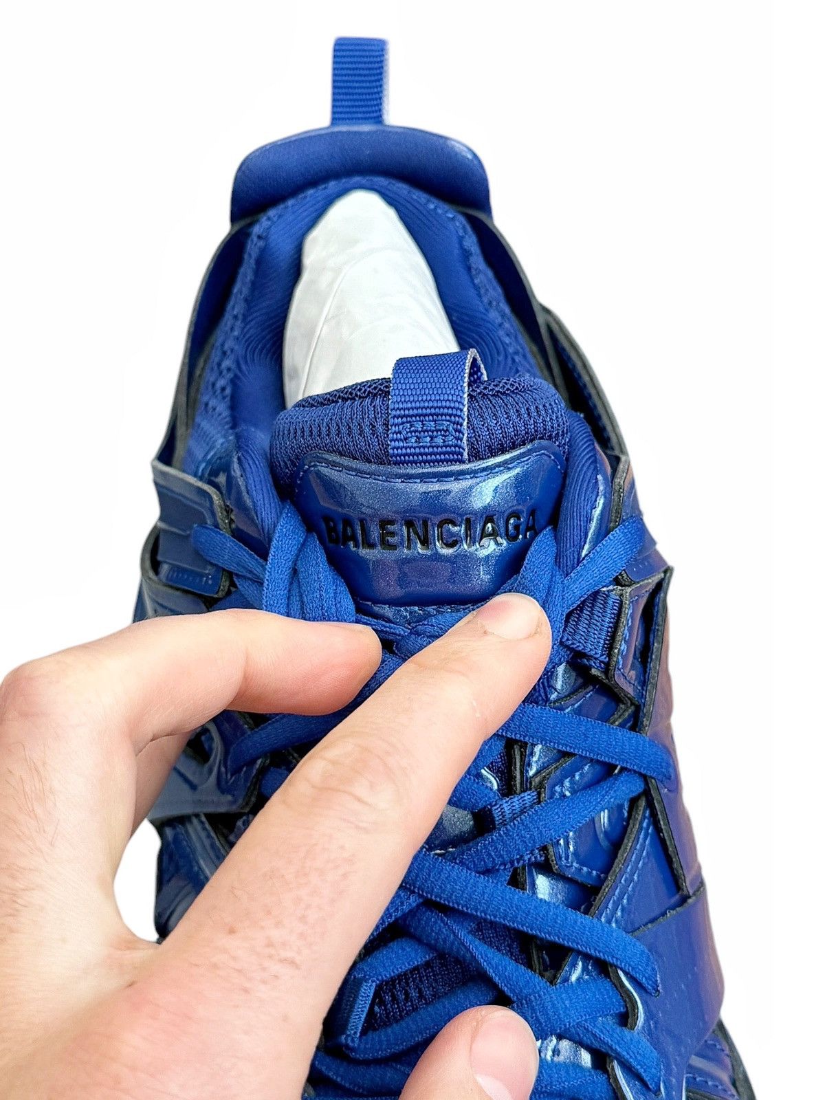 Balenciaga Metallic Blue Track Runner Sneaker Size US 7 / EU 40 - 7 Thumbnail