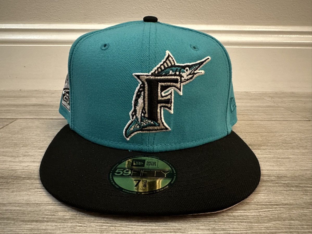 Miami Marlins Hat Club New Era Silky Pink Teal Fitted 3/8