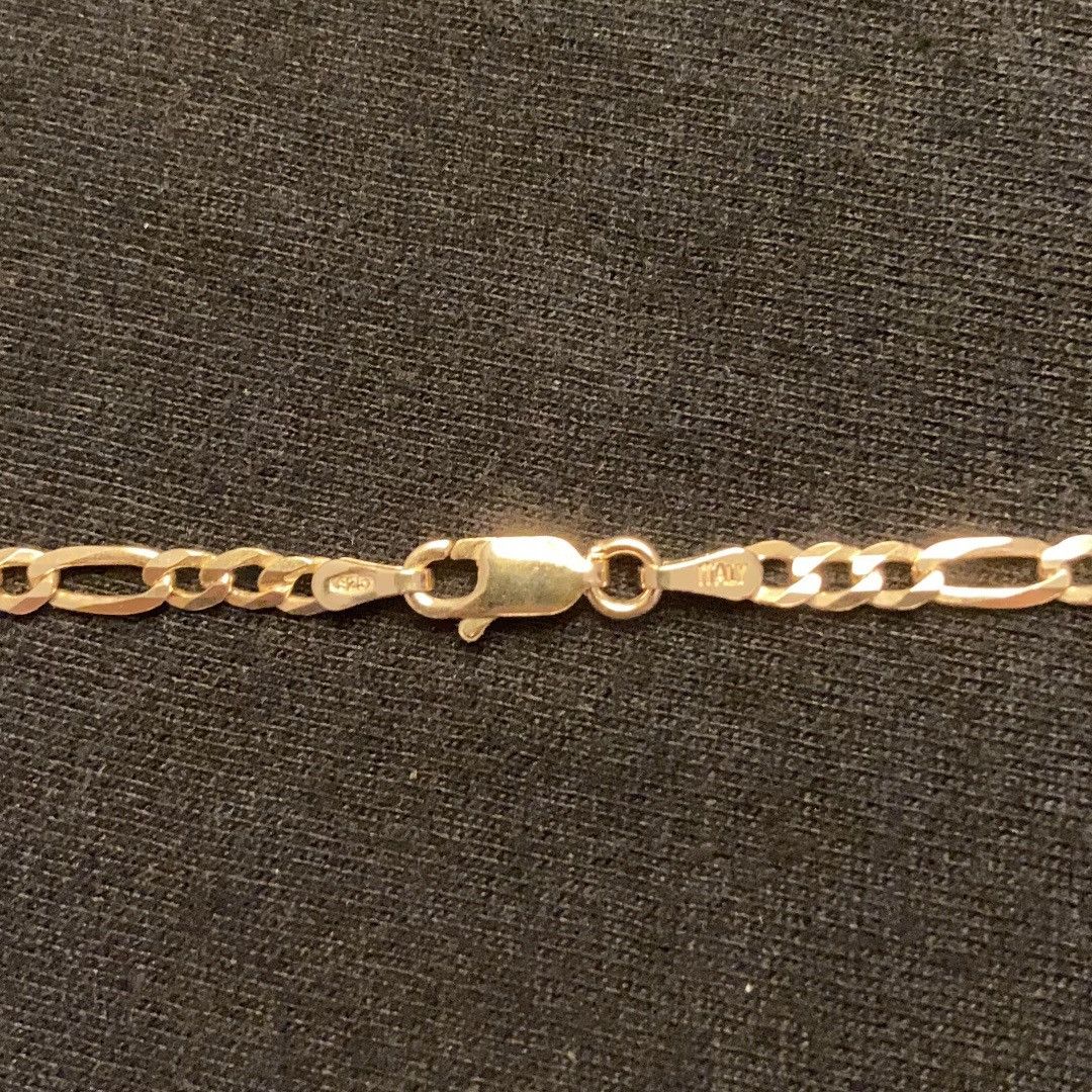 Jewelry Gold Chain 14k Gold Vermeil Figaro 20in 3mm 925 Italy Size ONE SIZE - 3 Thumbnail