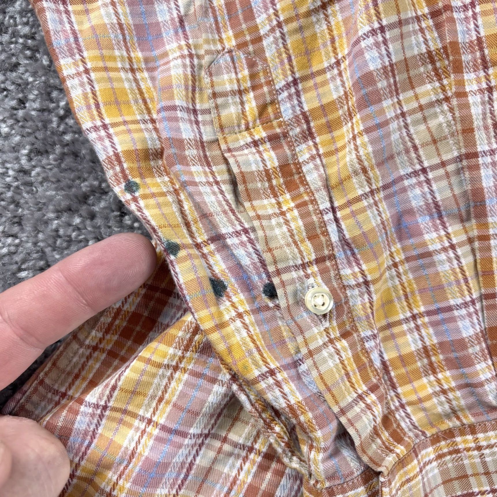 Canali Canali Shirt Men L Orange Plaid Button-Up Long Sleeve Casual Business Formal Twill Cotton Button-Down Collar Classic Wear Size US L / EU 52-54 / 3 - 4 Thumbnail