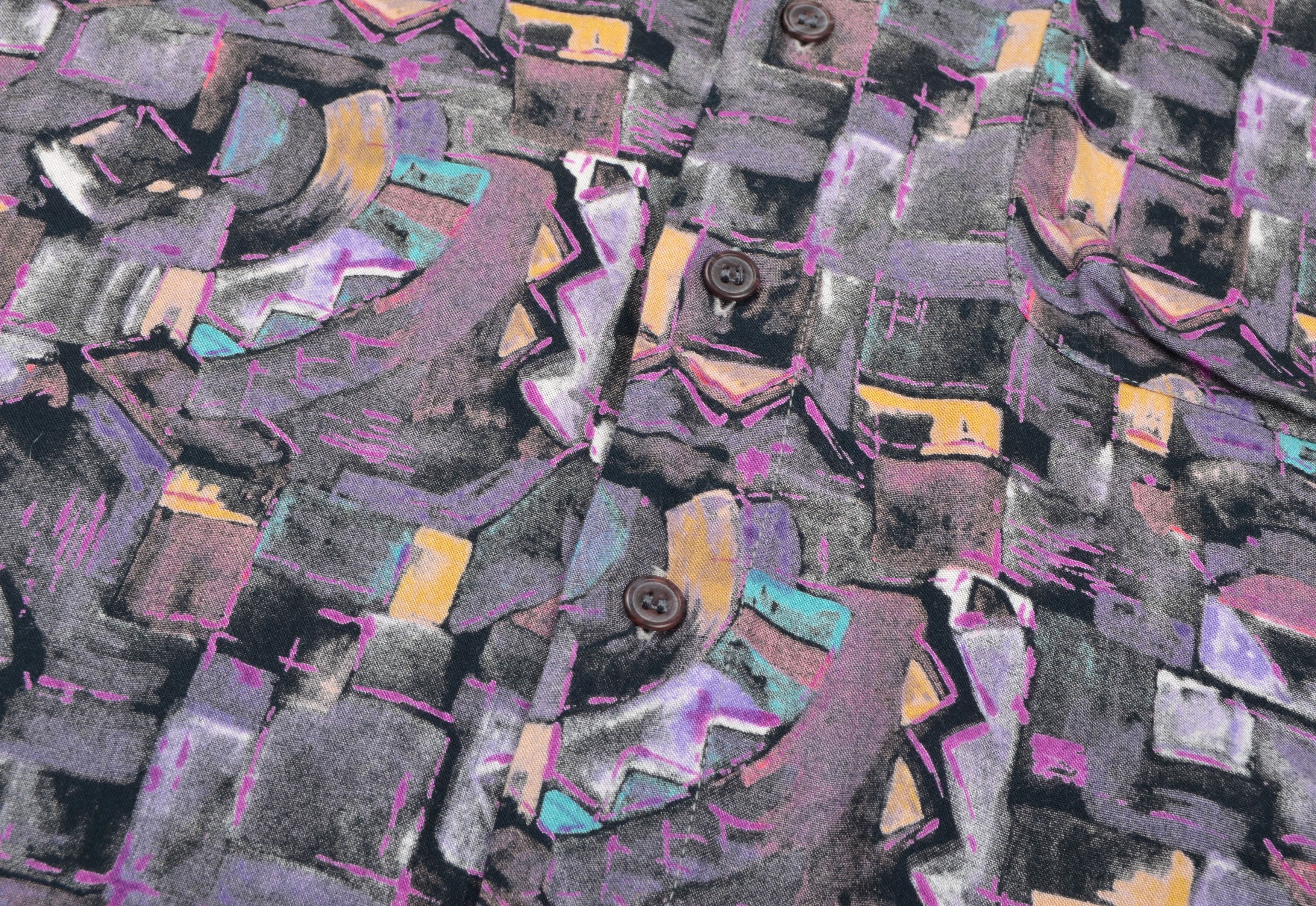 Vintage Vintage 90's Coldor Swiss Abstract Print Long Sleeve Shirt Size US M / EU 48-50 / 2 - 5 Thumbnail