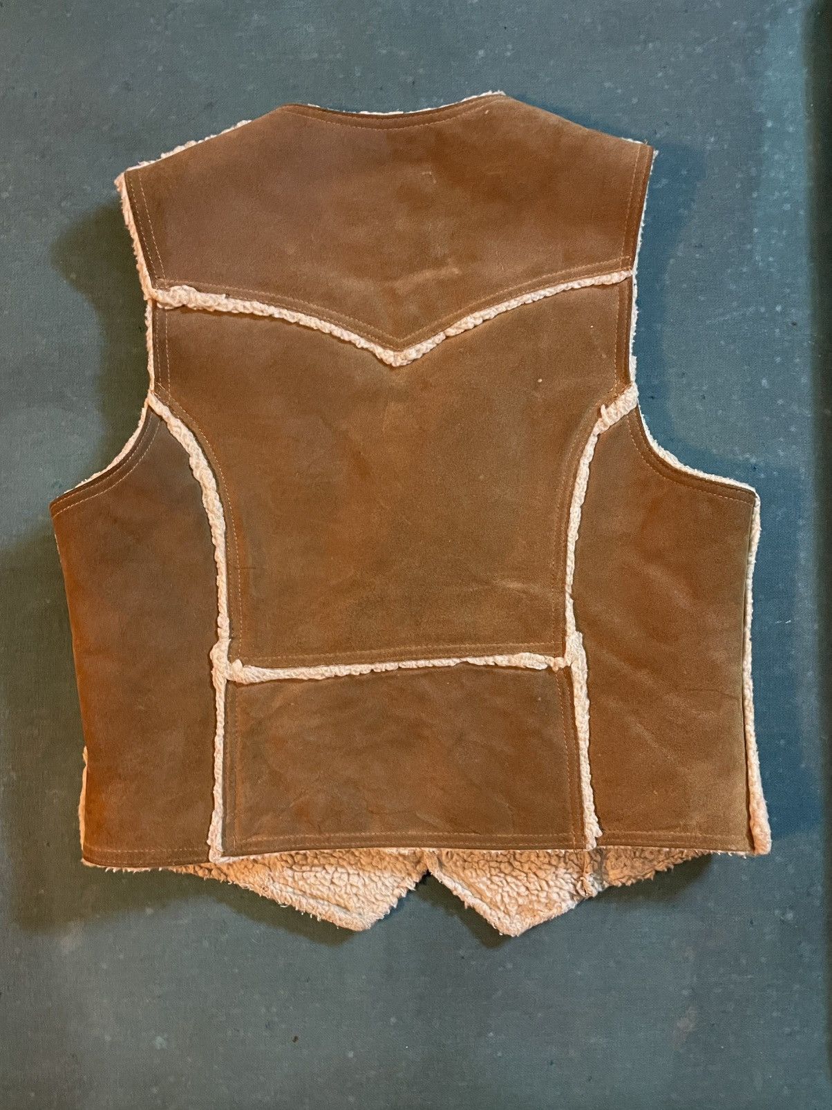 Sears Vintage Western Genuine Cowhide Leather Vest Size US L / EU 52-54 / 3 - 2 Thumbnail