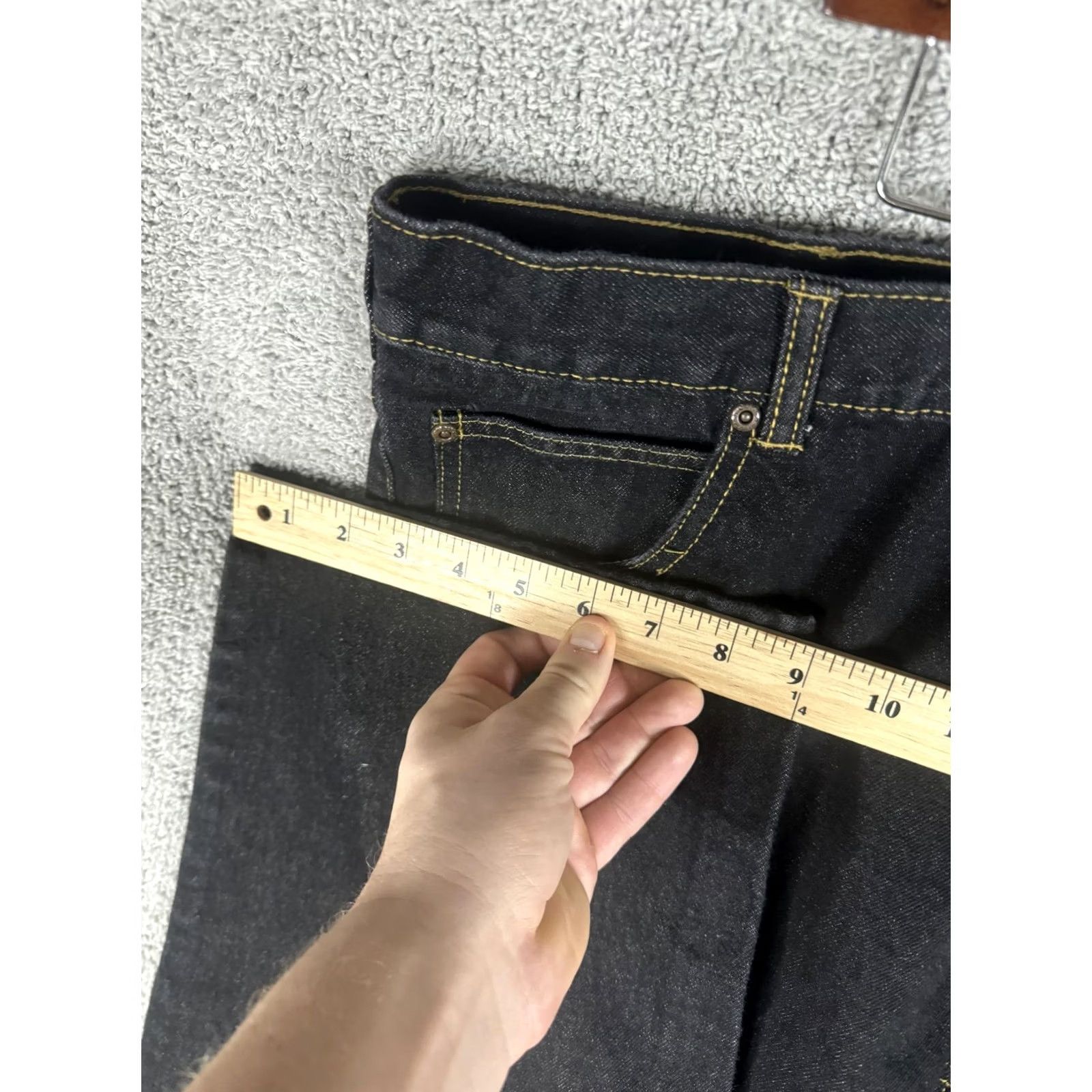 Vintage Duke Jeans Mens 44L Black Denim Straight Leg 100% Cotton Authentic Fit Zip Back Patch Pocket Jeans Size US 44 / EU 60 - 7 Thumbnail
