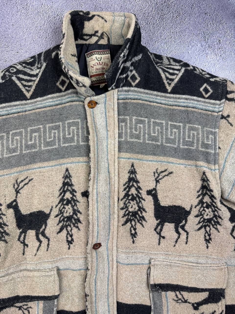 Other Vintage Himalayan Jacket Fleece deer pine trees with wool Size US XL / EU 56 / 4 - 3 Thumbnail