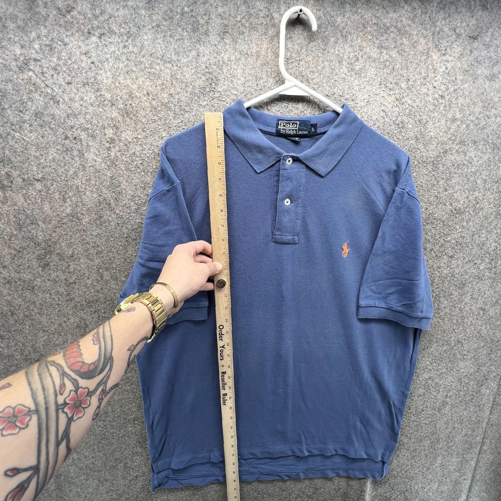 Polo Ralph Lauren VINTAGE Polo Ralph Lauren Polo Shirt Men L Blue Solid Pony Pique Short Sleeve Casual Size US L / EU 52-54 / 3 - 6 Thumbnail