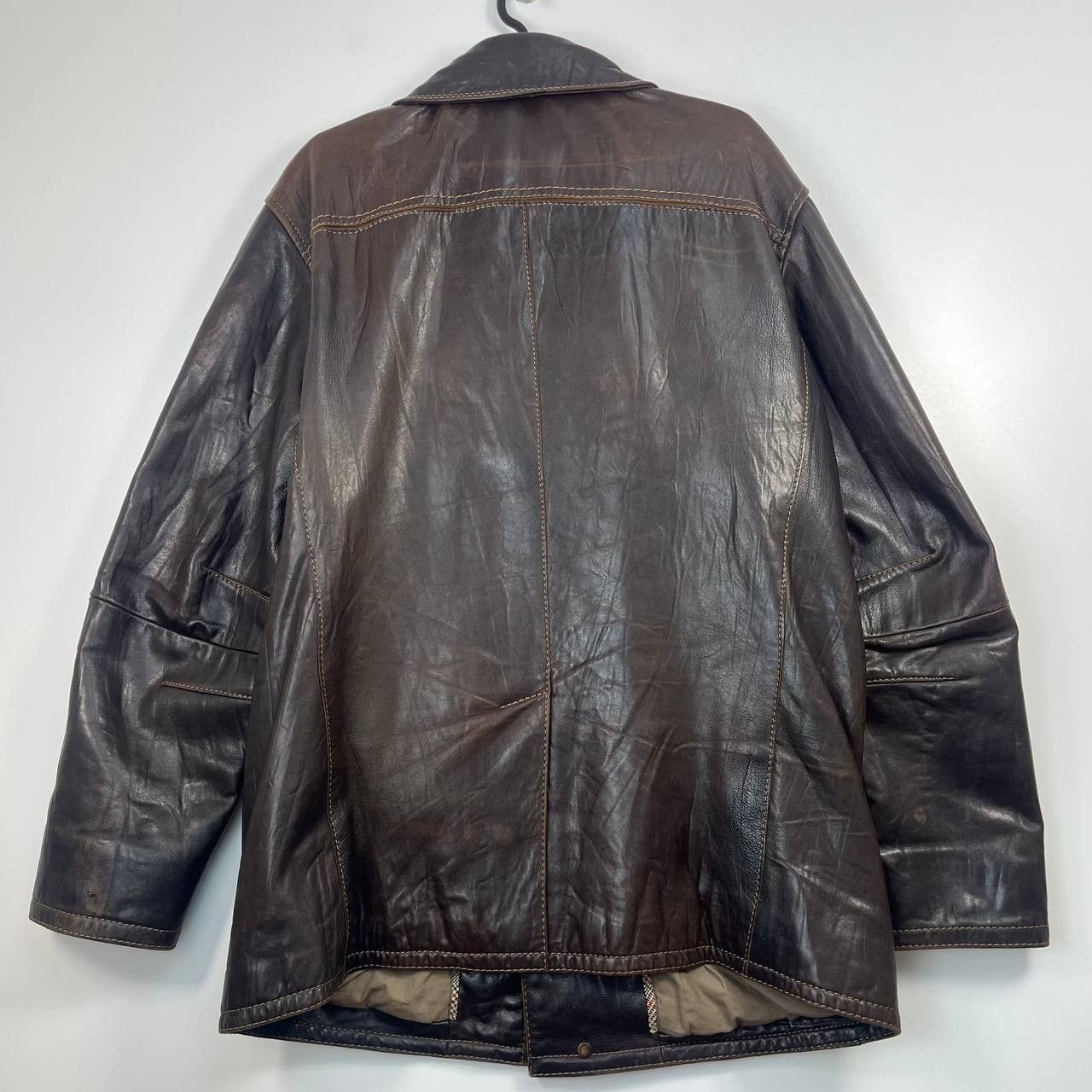 Gimo's Gimo's Mens Brown Leather Jacket Quilted Lined Classic Sz M Size US M / EU 48-50 / 2 - 9 Thumbnail