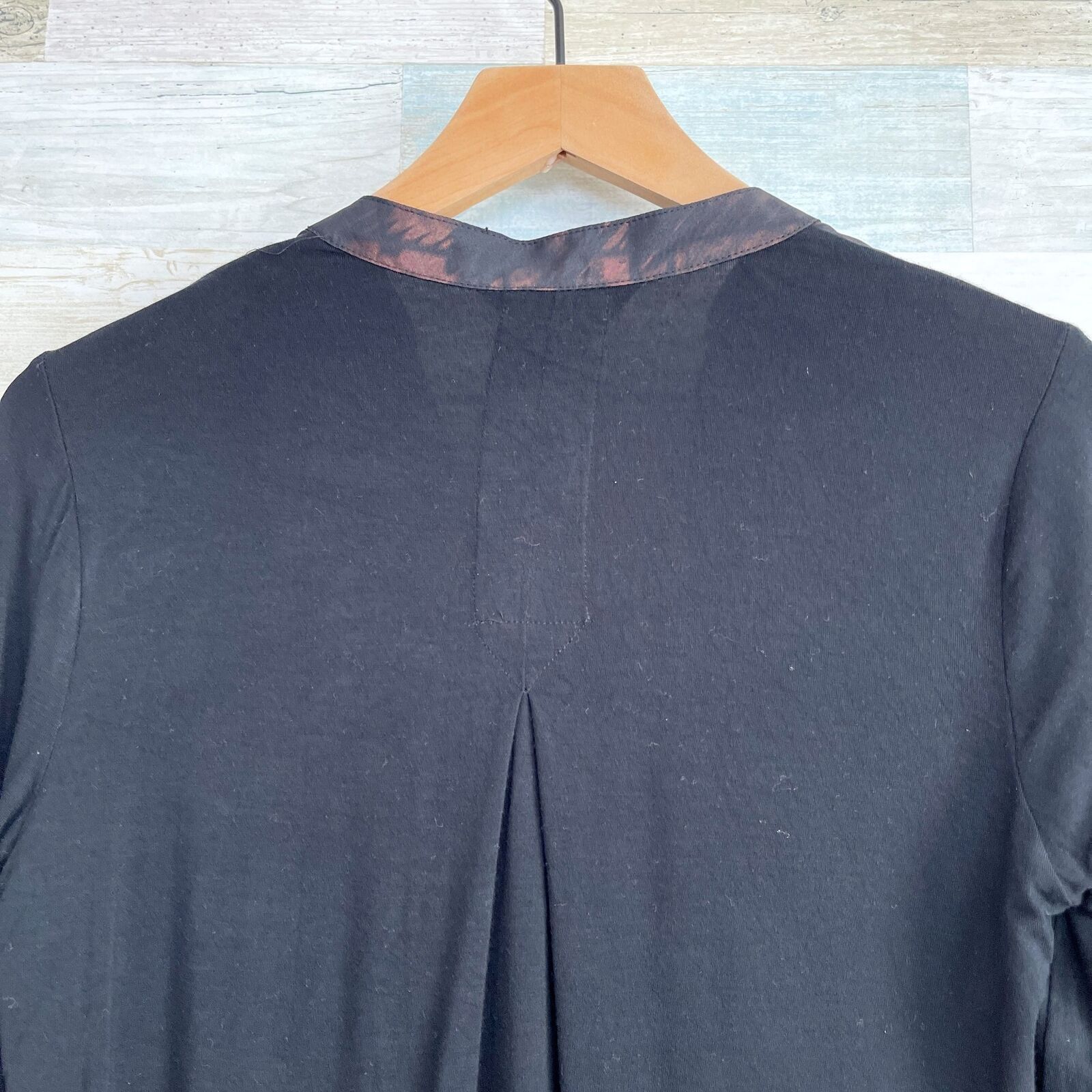 Rock & Republic Rock & Republic Mixed Media Popover Shirt Brown Black XS Size XS / US 0-2 / IT 36-38 - 4 Thumbnail