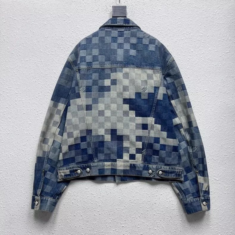 Louis Vuitton LOUIS VUITTON Mosaic checkerboard denim jacket 2504-Nextarr Size US XL / EU 56 / 4 - 2 Thumbnail