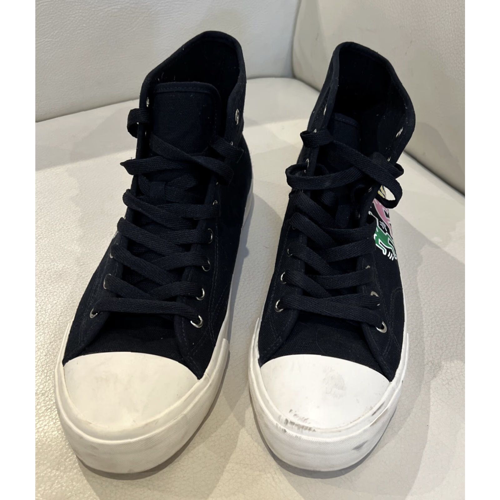 H&M VINTAGE Keith Haring by H&M Shoes Mens US 10 EU 43 Navy Hi Top Sneakers Lace Up Limited Size US M / EU 48-50 / 2 - 3 Thumbnail