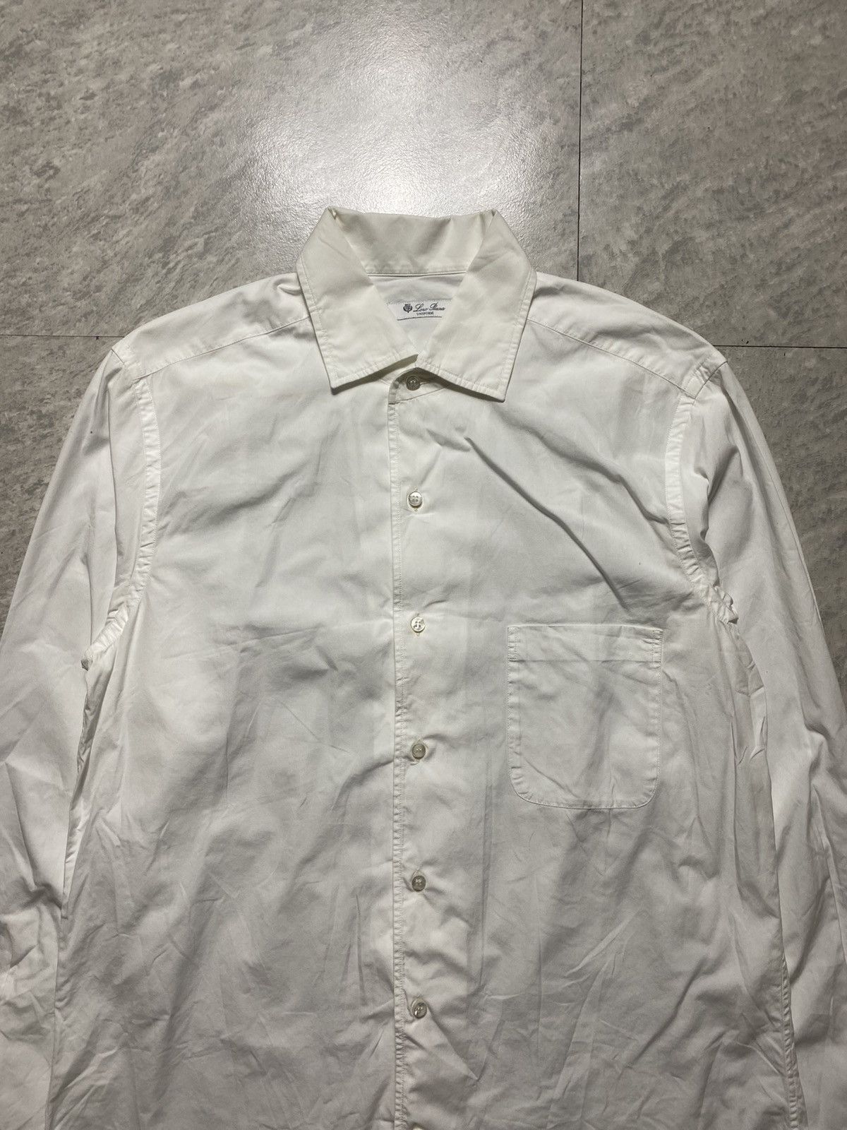 Loro Piana LORO PIANA ANDRE COTTON SHIRT OPTICAL WHITE Size US S / EU 44-46 / 1 - 8 Thumbnail