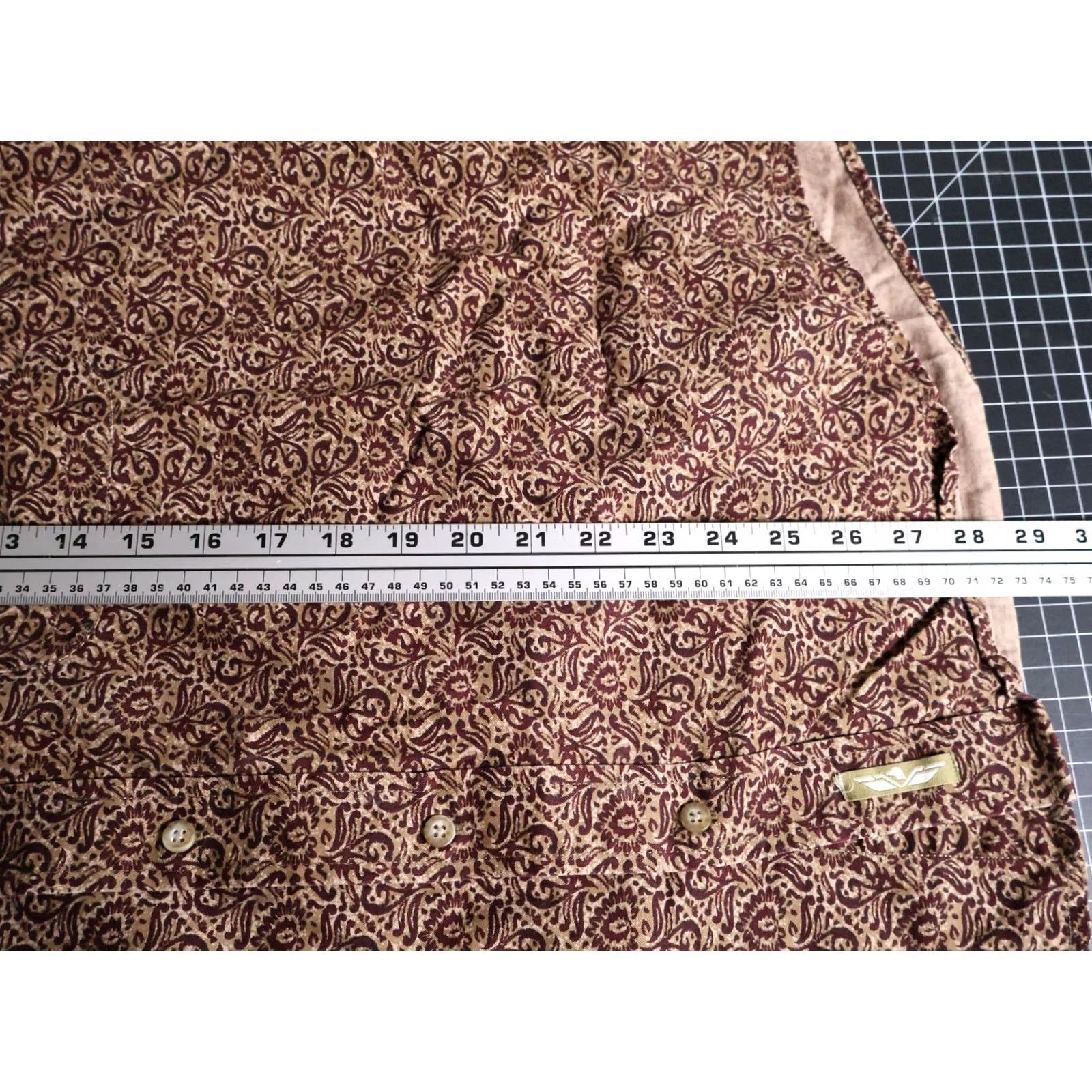 Vintage VINTAGE Paisley Pattern Shirt Natural Issue 2XL Brown Dark Red Long Sleeve Button-Up Mens Hippie Retro 90s Size US XXL / EU 58 / 5 - 6 Thumbnail